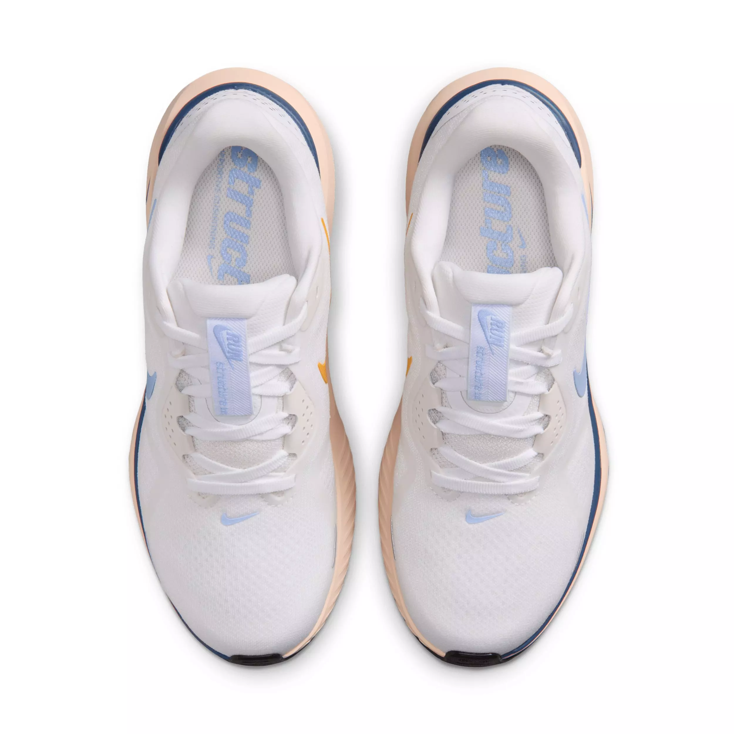 Nike Structure 26 "White/Mystic Navy/Sundial/Aluminum" Women's Running Shoe - WHITE/NAVY/SUNDIAL/ALUMINUM