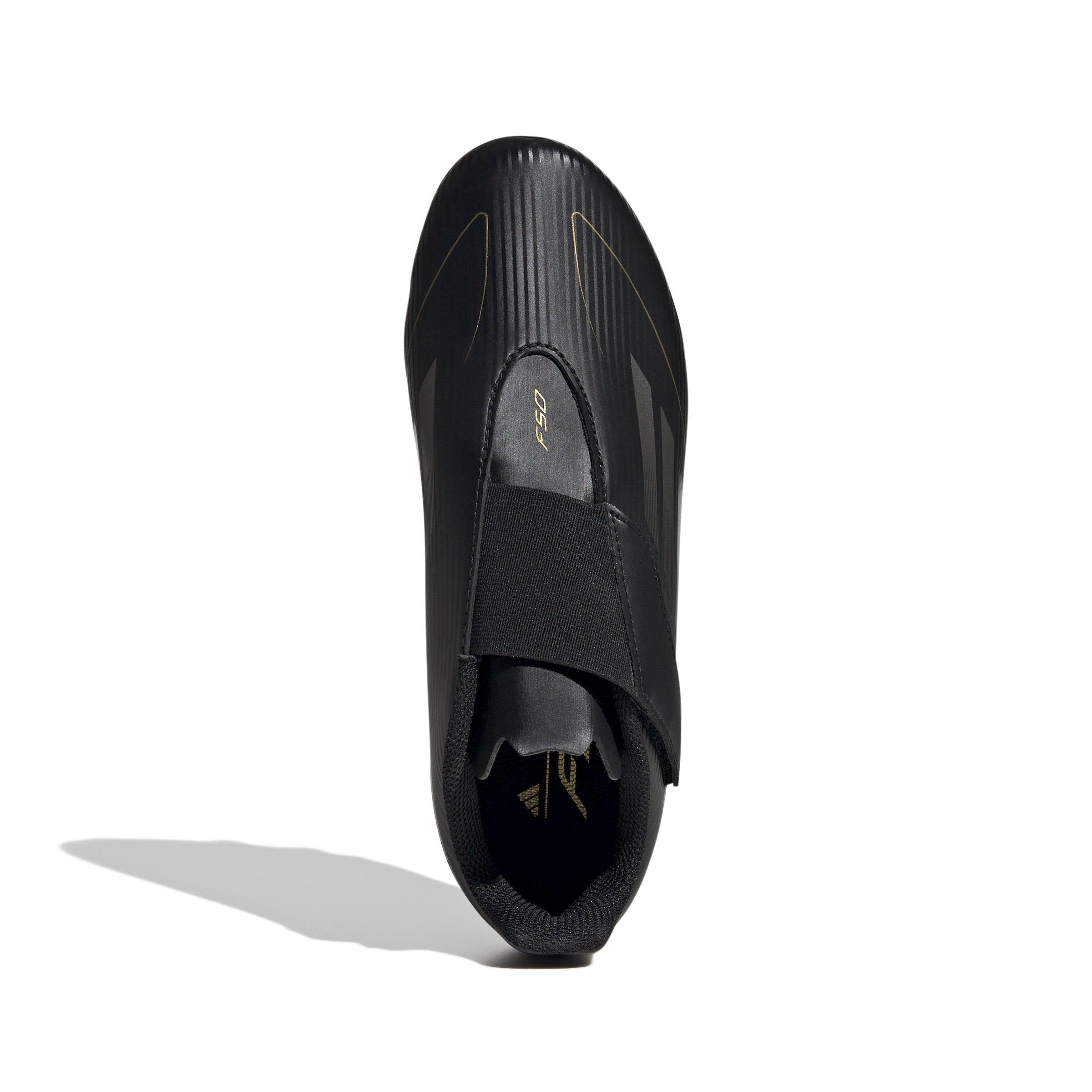 adidas F50 Club Flex Grade School Kids' "Core Black/Iron Metallic/Gold Metallic" Soccer Cleat