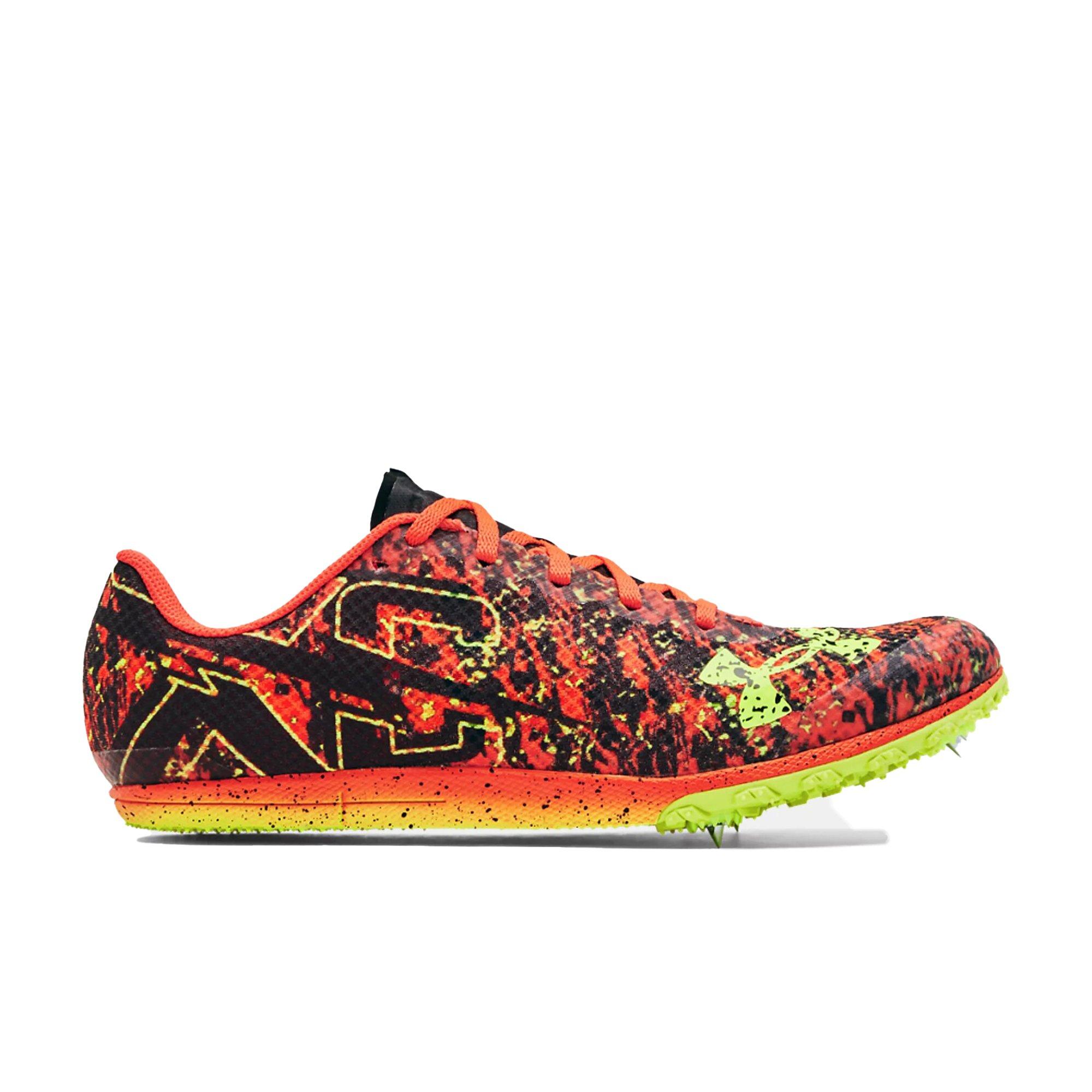 Under Armour Brigade XC Low "Phoenix Fire/High Vis Yellow" Unisex Track Spike - RED/YELLOW Thumbnail View 1