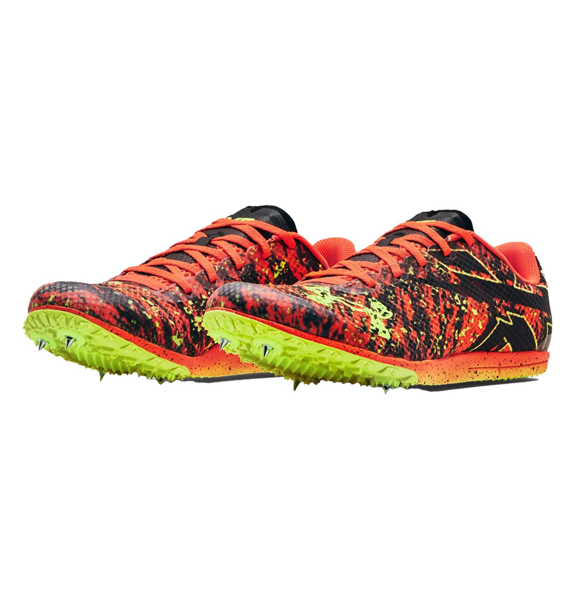 Under Armour Brigade XC Low "Phoenix Fire/High Vis Yellow" Unisex Track Spike - RED/YELLOW Thumbnail View 3