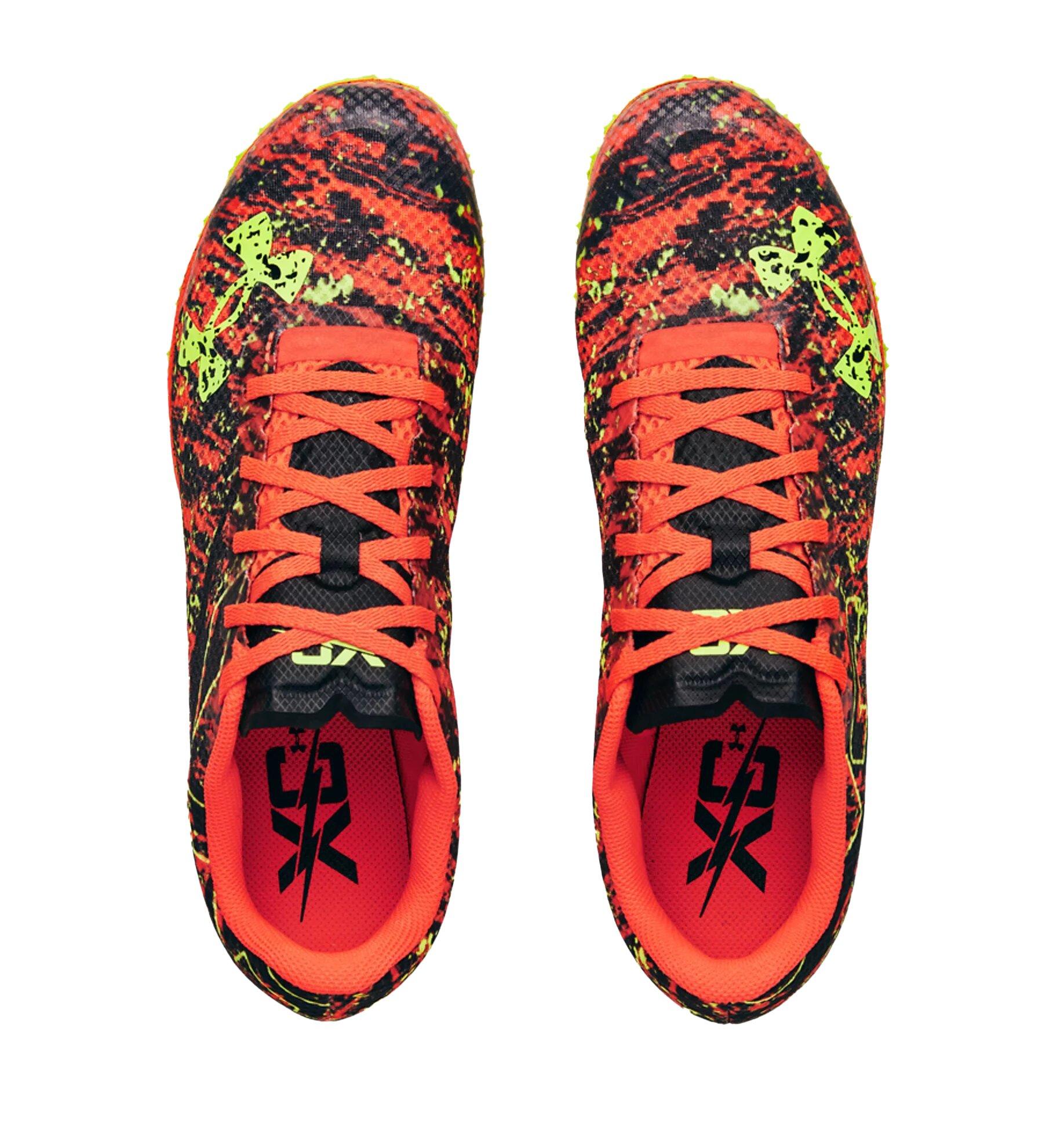 Under Armour Brigade XC Low "Phoenix Fire/High Vis Yellow" Unisex Track Spike - RED/YELLOW Thumbnail View 4