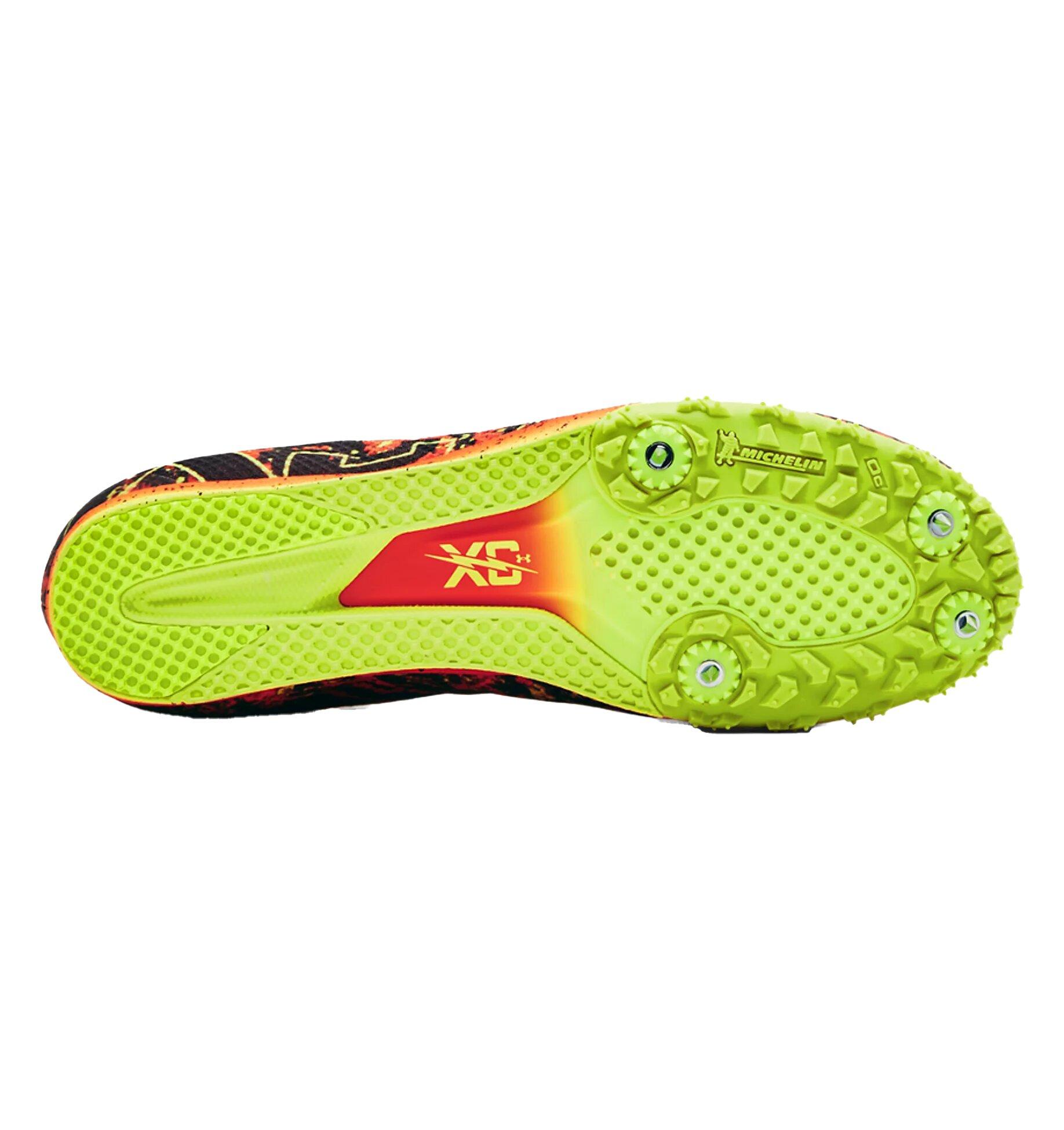 Under Armour Brigade XC Low "Phoenix Fire/High Vis Yellow" Unisex Track Spike - RED/YELLOW Thumbnail View 5