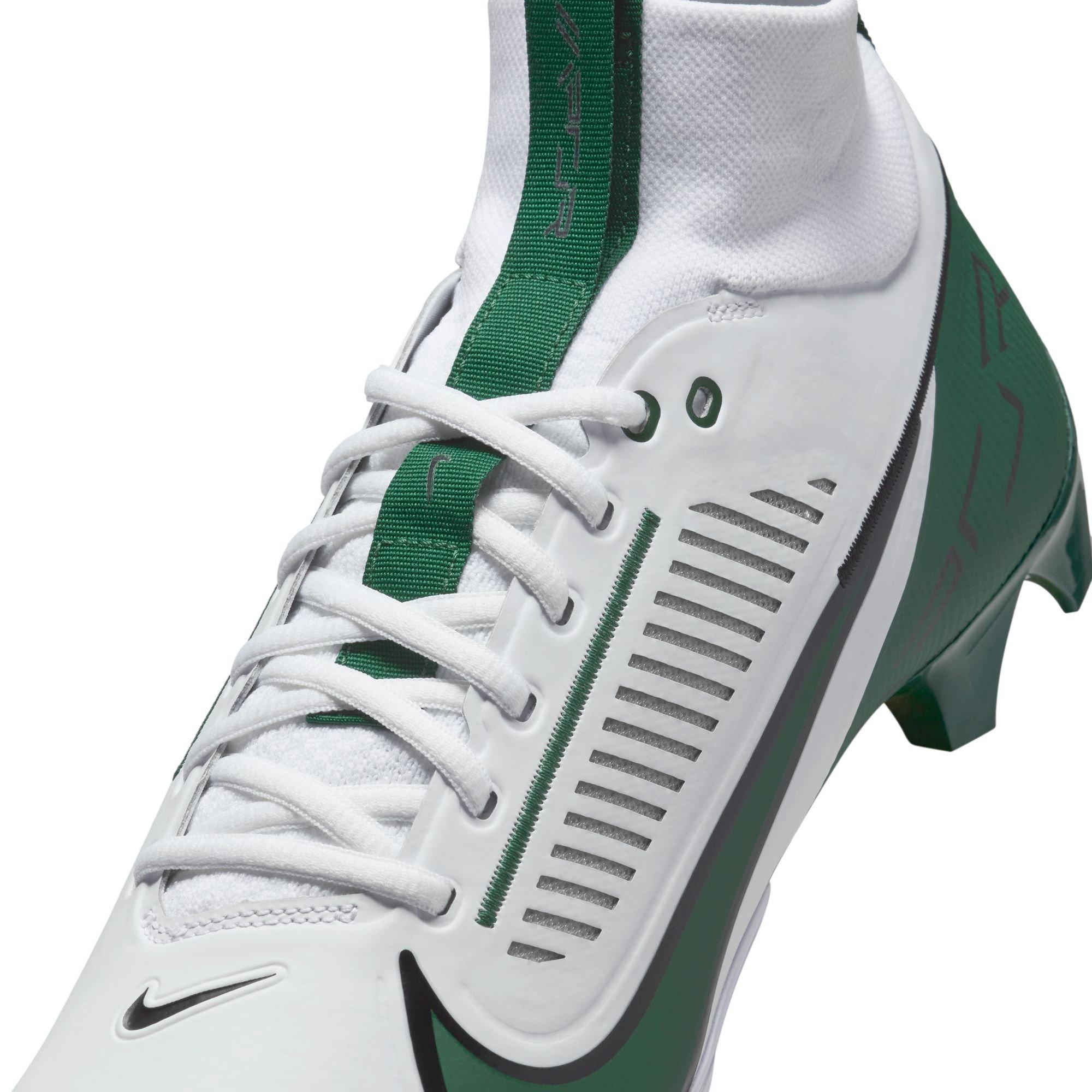 Nike football cleats white and green best sale