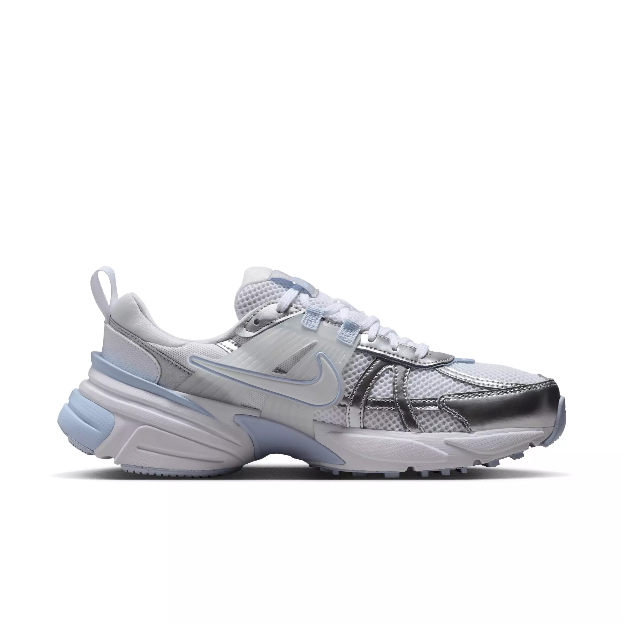 Nike V2K Run "White/Metallic Silver/Hydrogen Blue/White" Women's Shoe - WHITE/SILVER/BLUE/WHITE