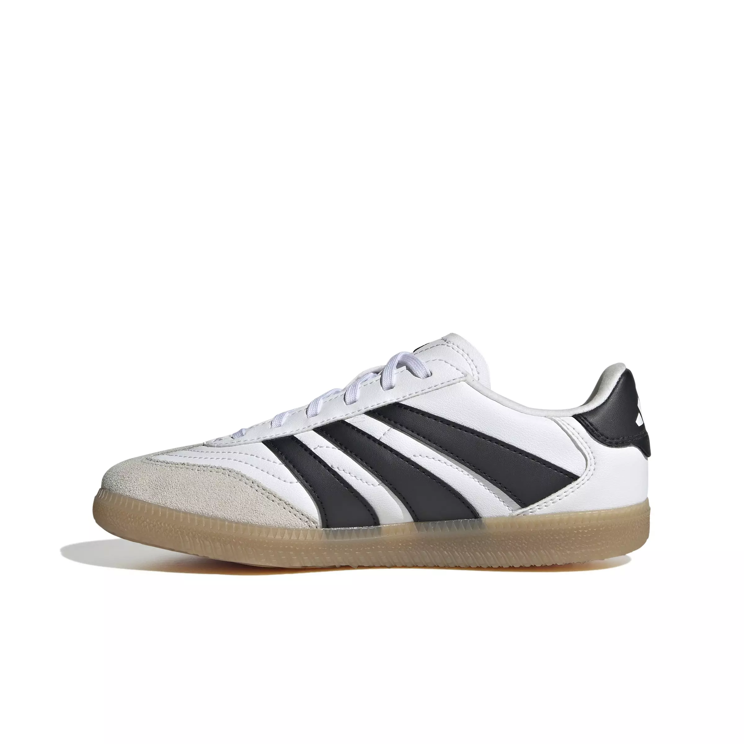 adidas Predator Freestyle "Ftwr White/Core Black/Gold Metallic" Grade School Kids' Soccer Shoe - WHITE/BLACK/GOLD
