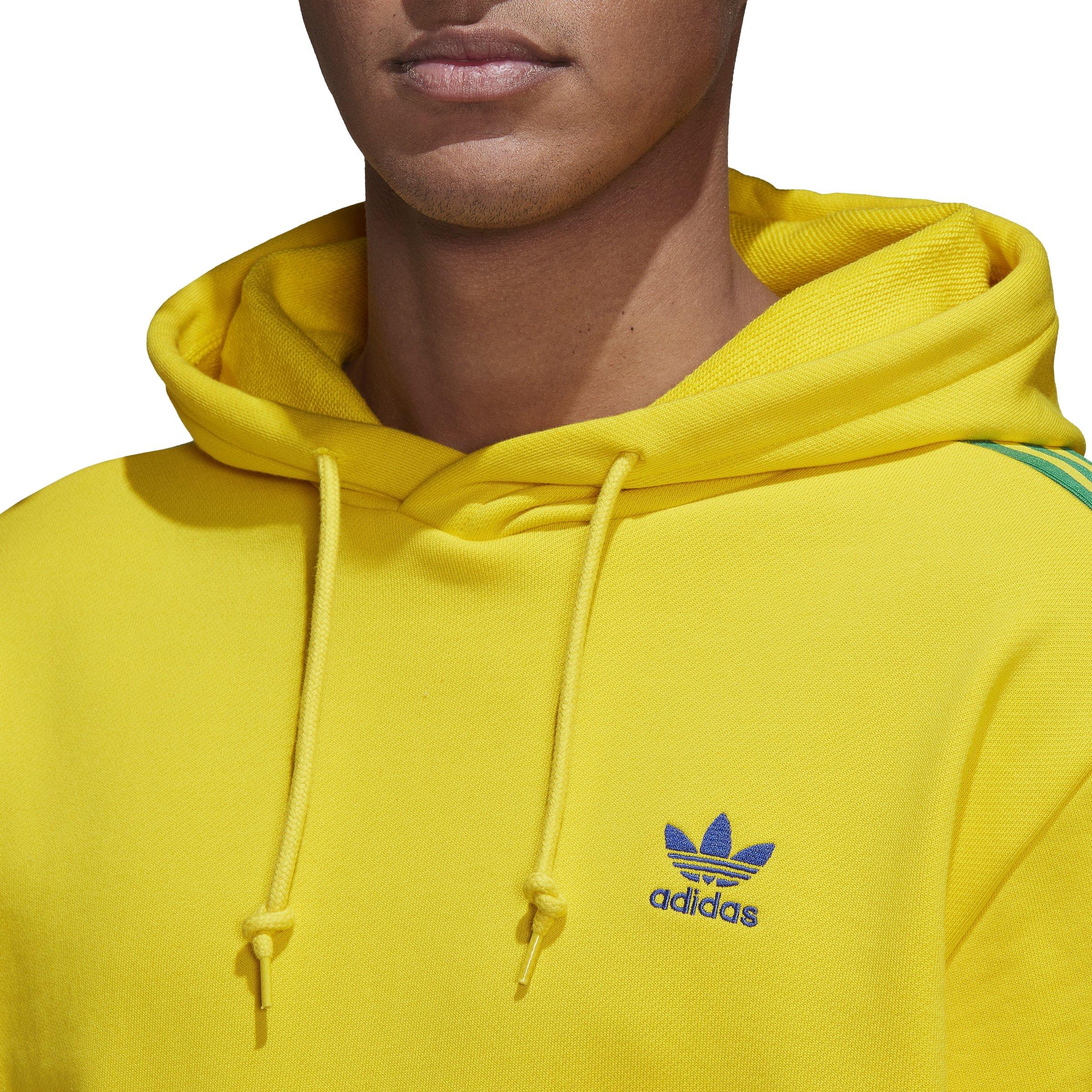 Adidas hoodie yellow store stripes