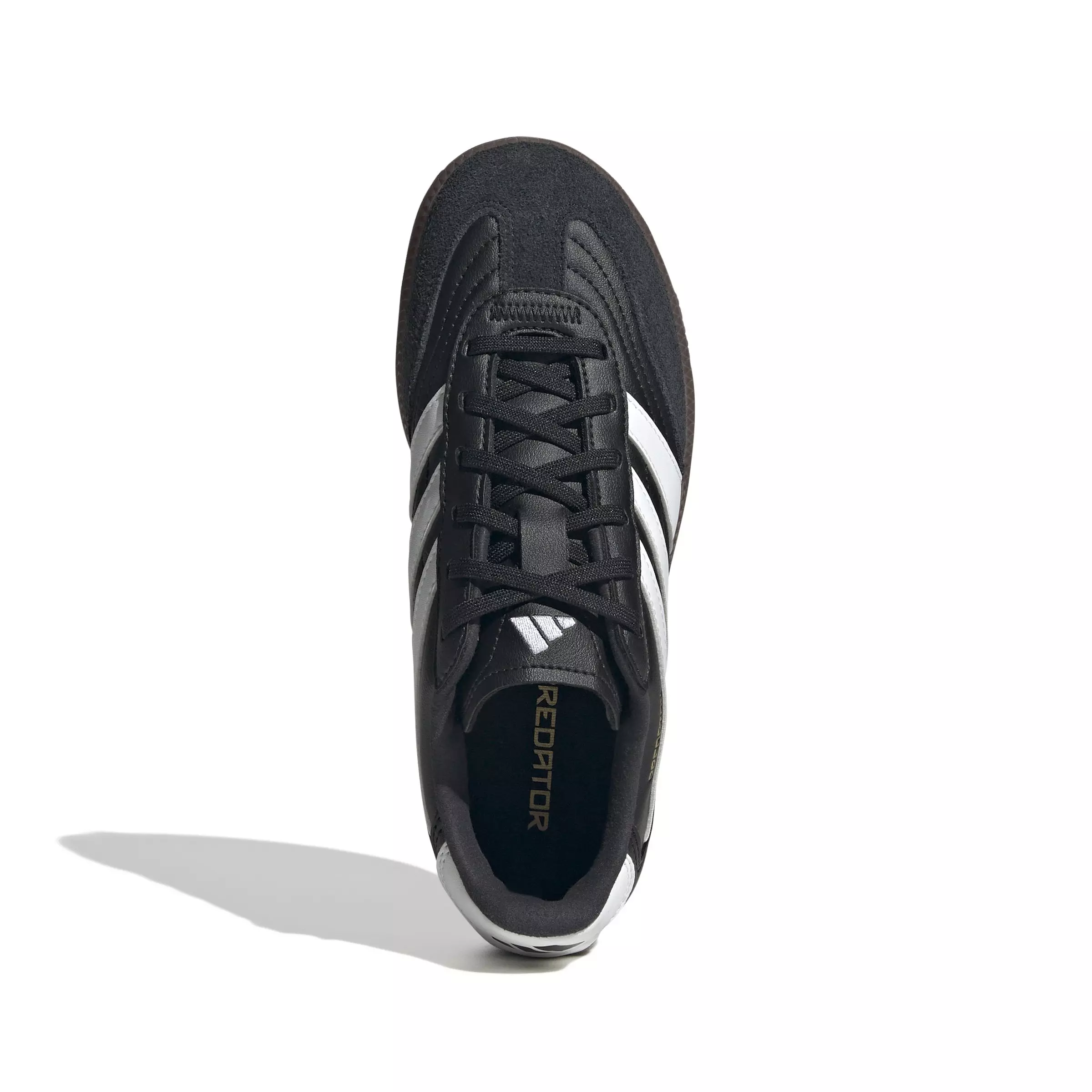 adidas Predator Freestyle "Core Black/Ftwr White/Gold Metallic" Grade School Kids' Soccer Shoe - BLACK/WHITE/GOLD