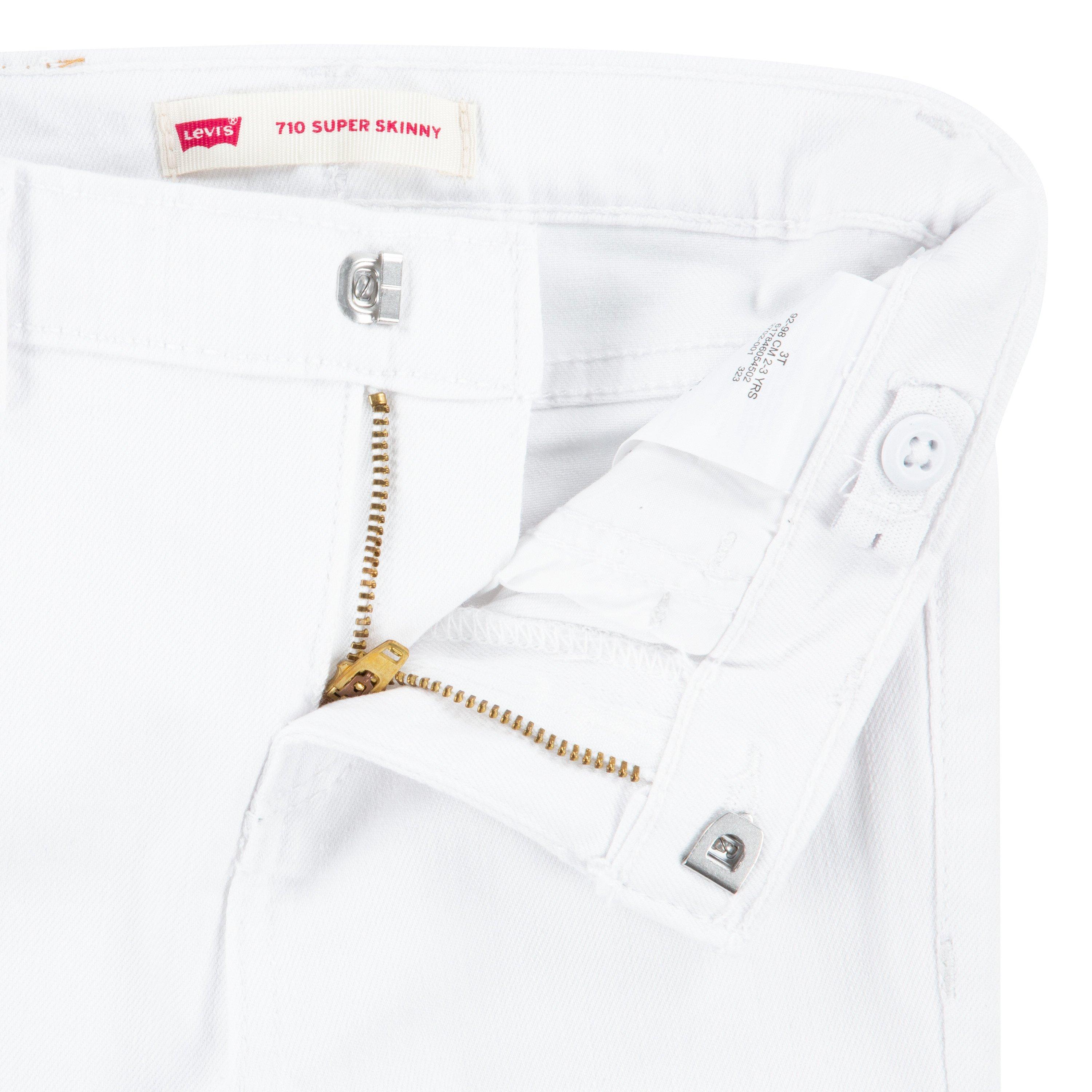 Levi's 710 Super Skinny Fit Slim Toddler Girls' White Wash Denim Jeans