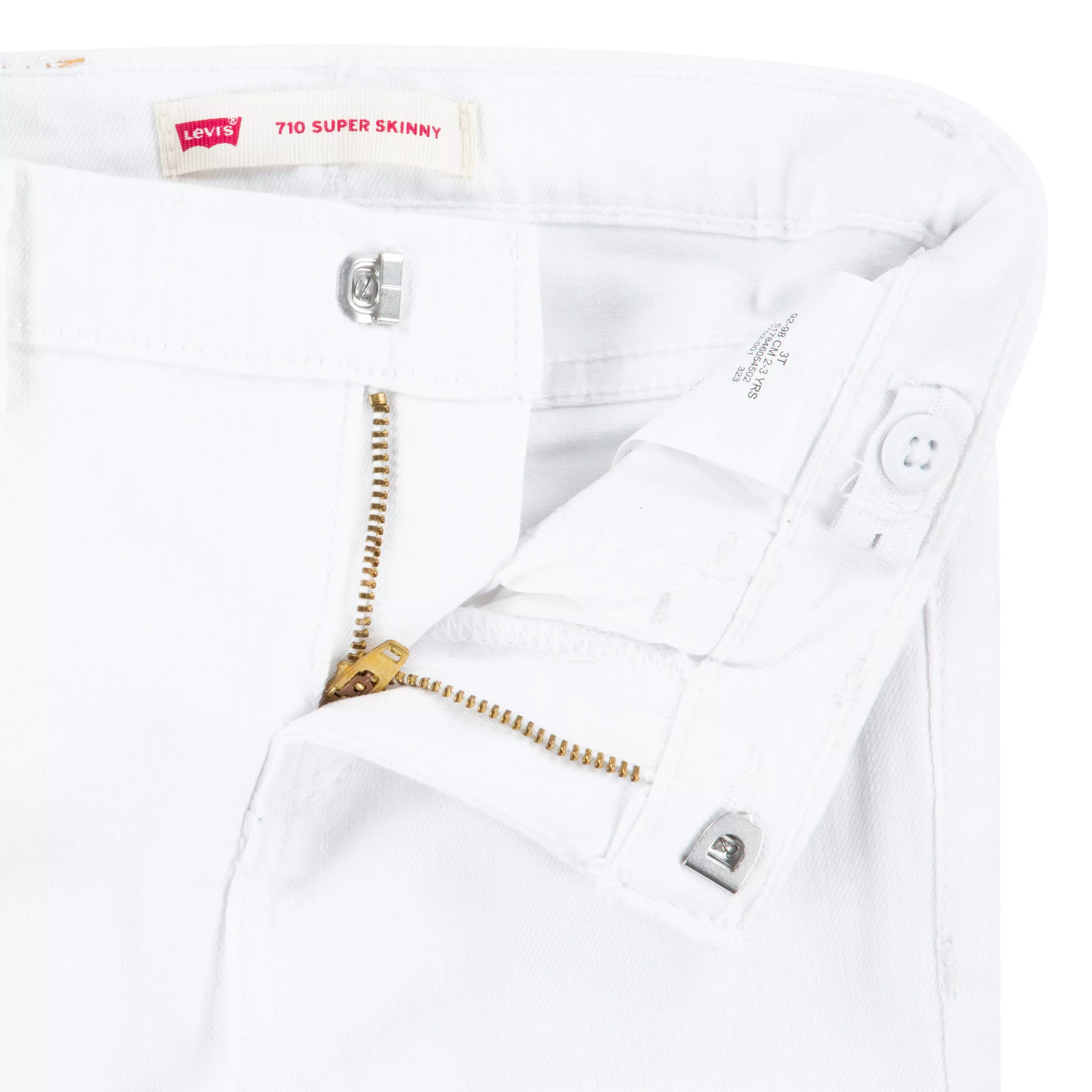Levi's Toddler Girls' 710 Super Skinny Fit Slim White Wash Denim Jeans - WHITE
