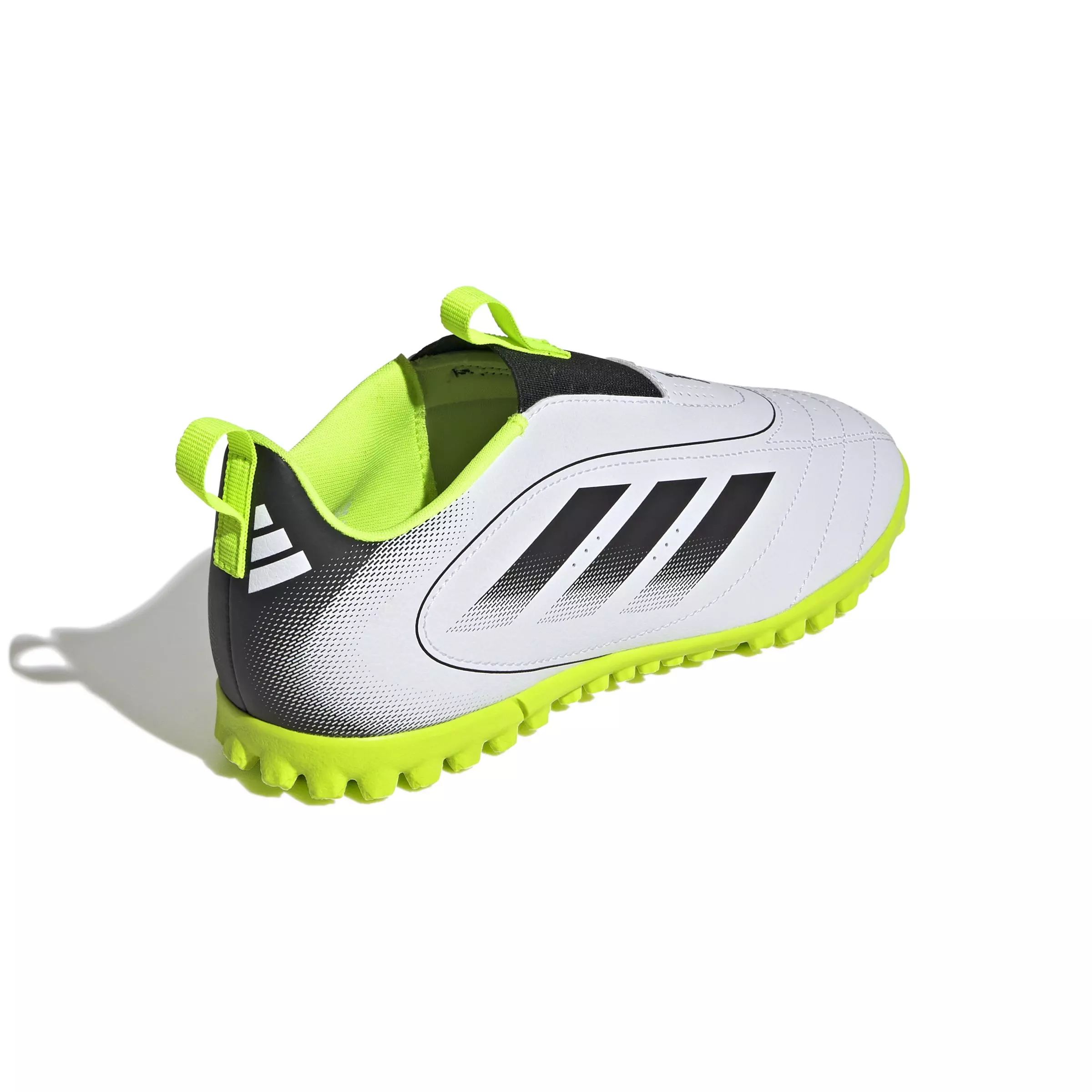 adidas Goletto IX Laceless Turf "Cloud White/Core Black/Lucid Lemon" Grade School Kids' Soccer Cleat - WHITE/BLACK/LEMON
