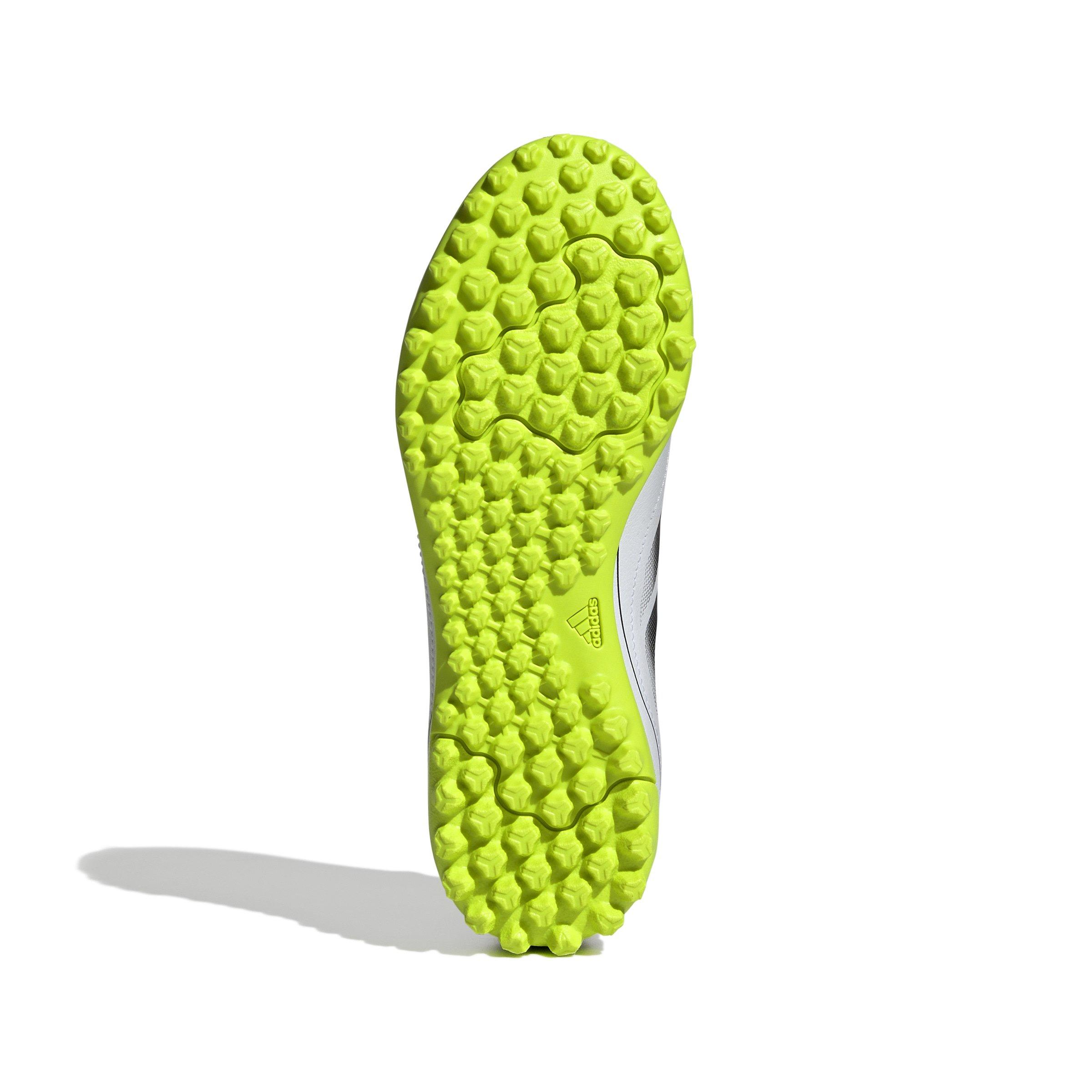 adidas Goletto IX Laceless Turf "Cloud White/Core Black/Lucid Lemon" Grade School Kids' Soccer Cleat - WHITE/BLACK/LEMON Thumbnail View 8