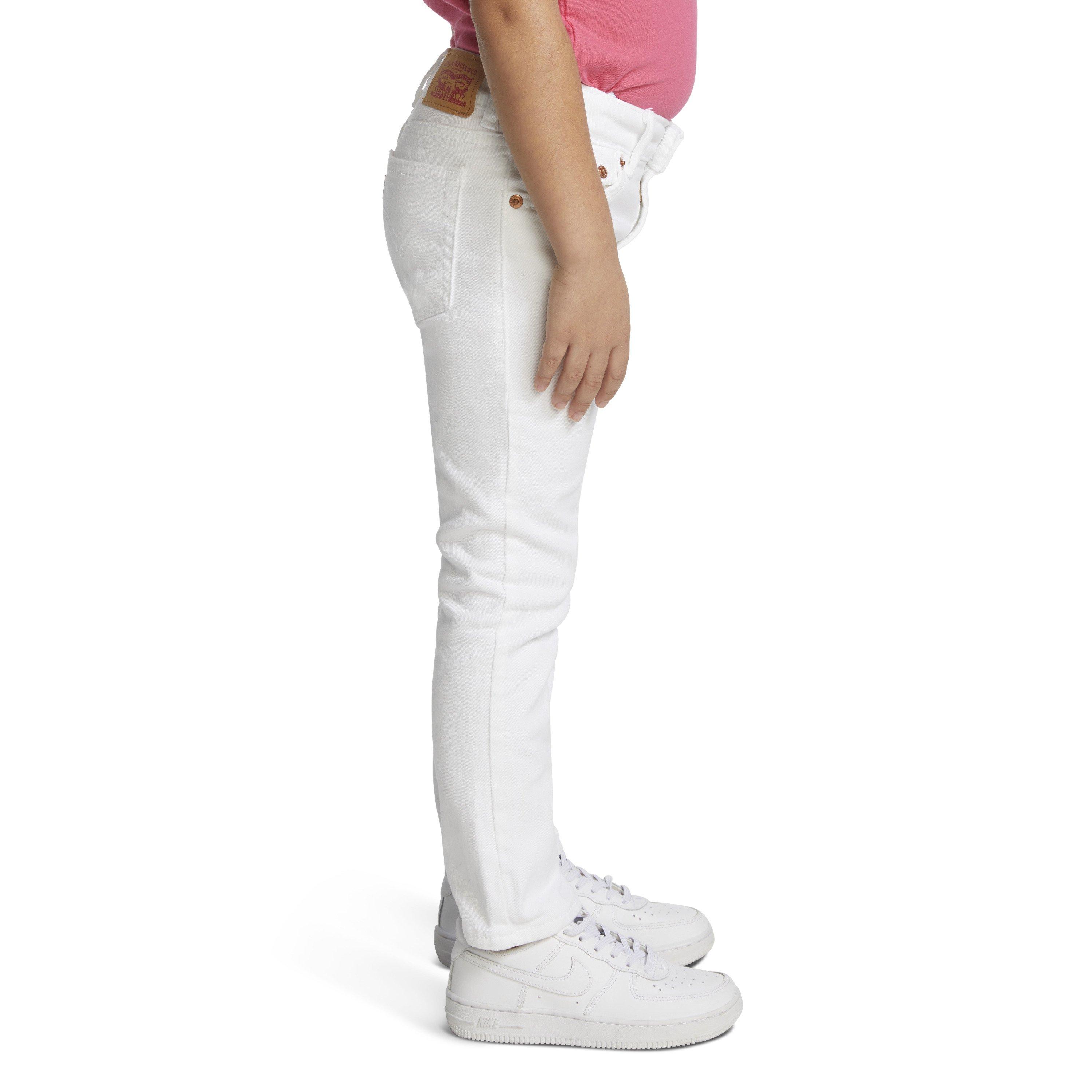 Levi's 710 Super Skinny Fit Slim Little Girls' White Wash Denim Jeans