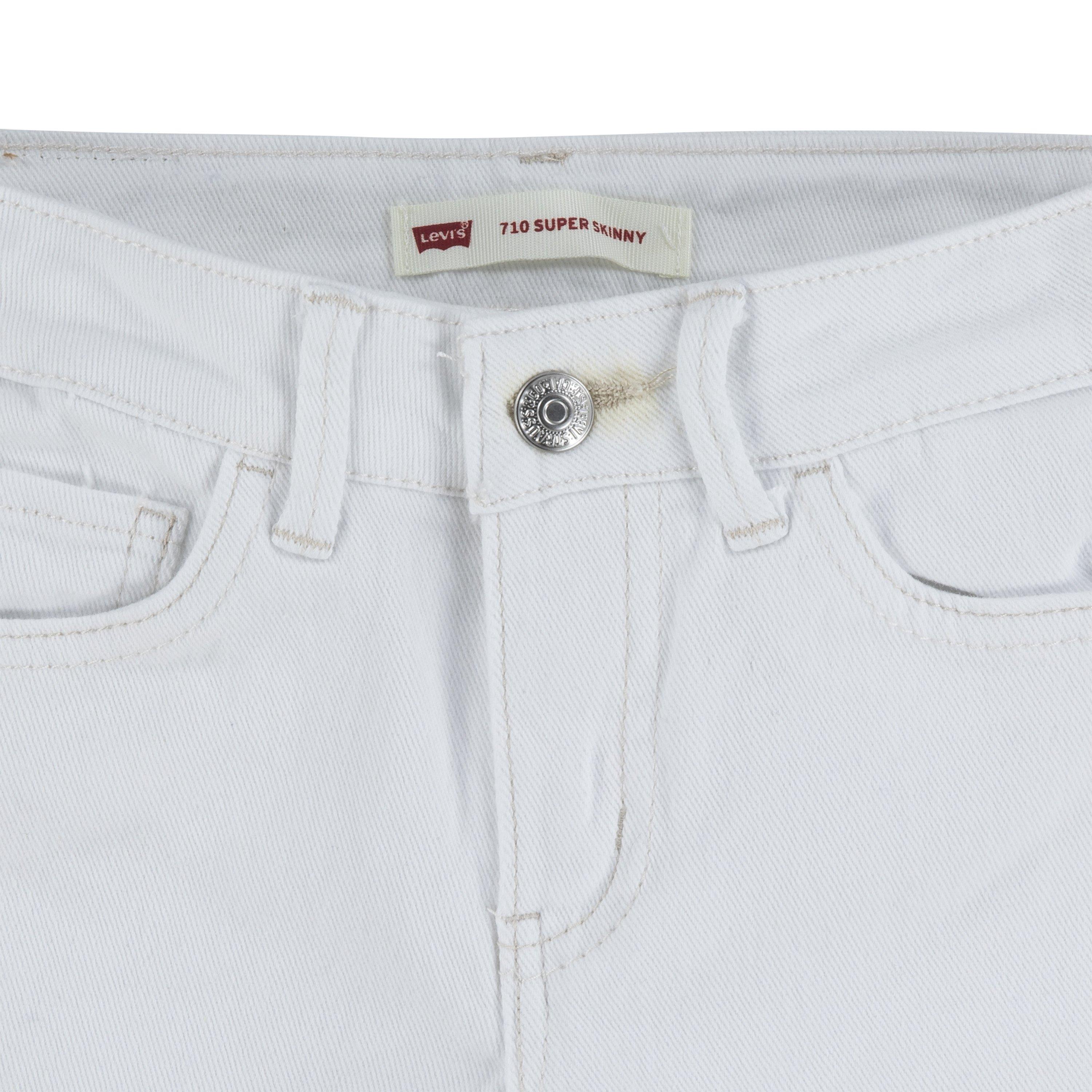 Levi's Little Girls' 710 Super Skinny Slim Fit White Wash Denim Jeans - WHITE Thumbnail View 4