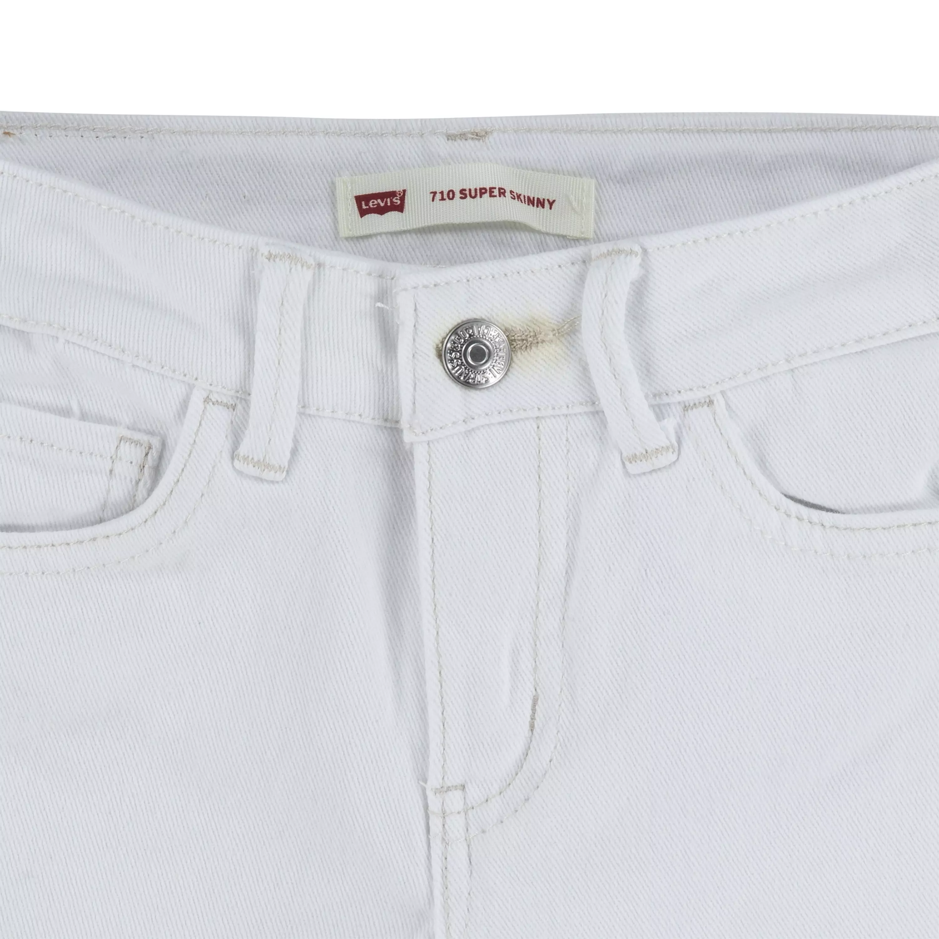 Levi's Little Girls' 710 Super Skinny Slim Fit White Wash Denim Jeans - WHITE