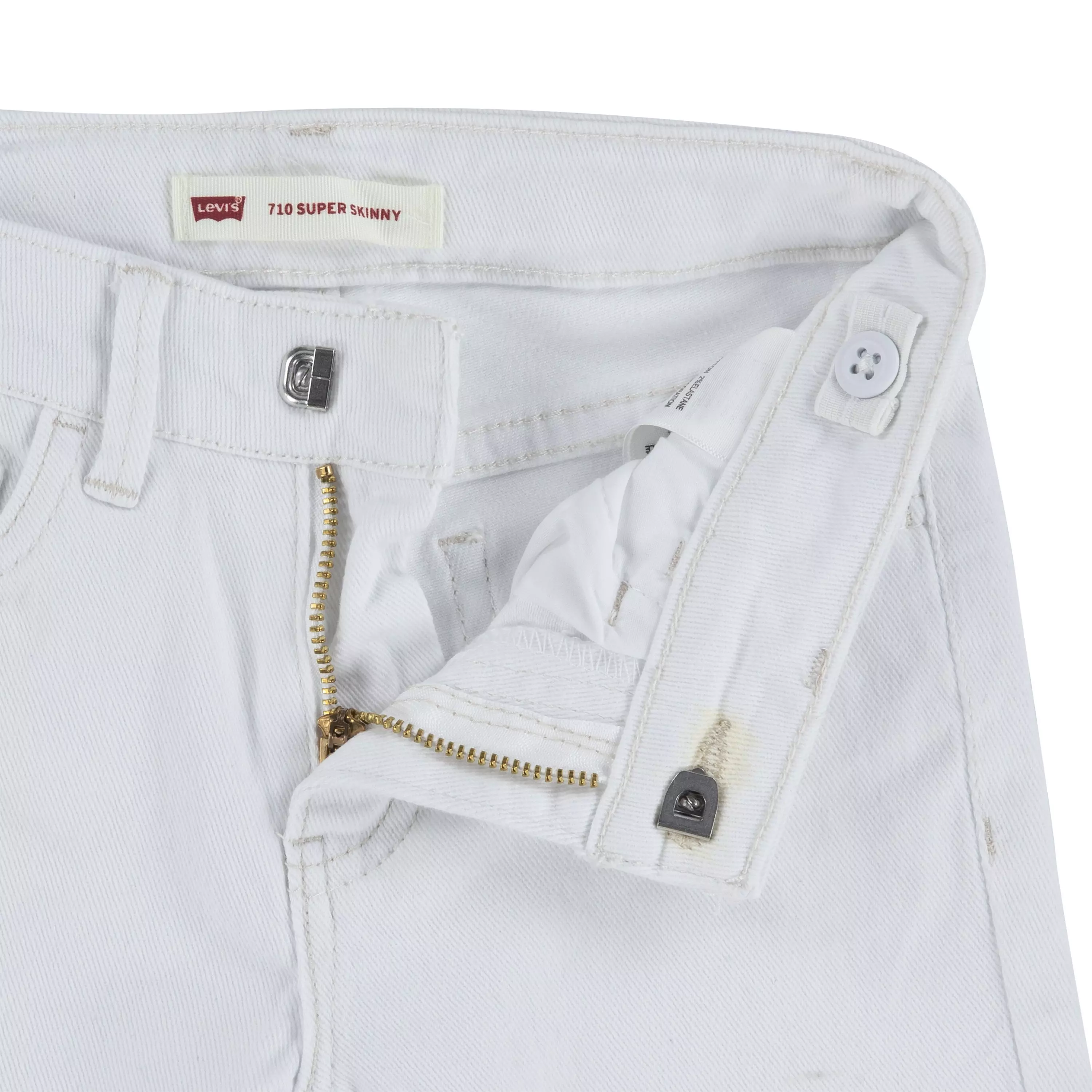 Levi's Little Girls' 710 Super Skinny Fit Slim White Wash Denim Jeans - WHITE