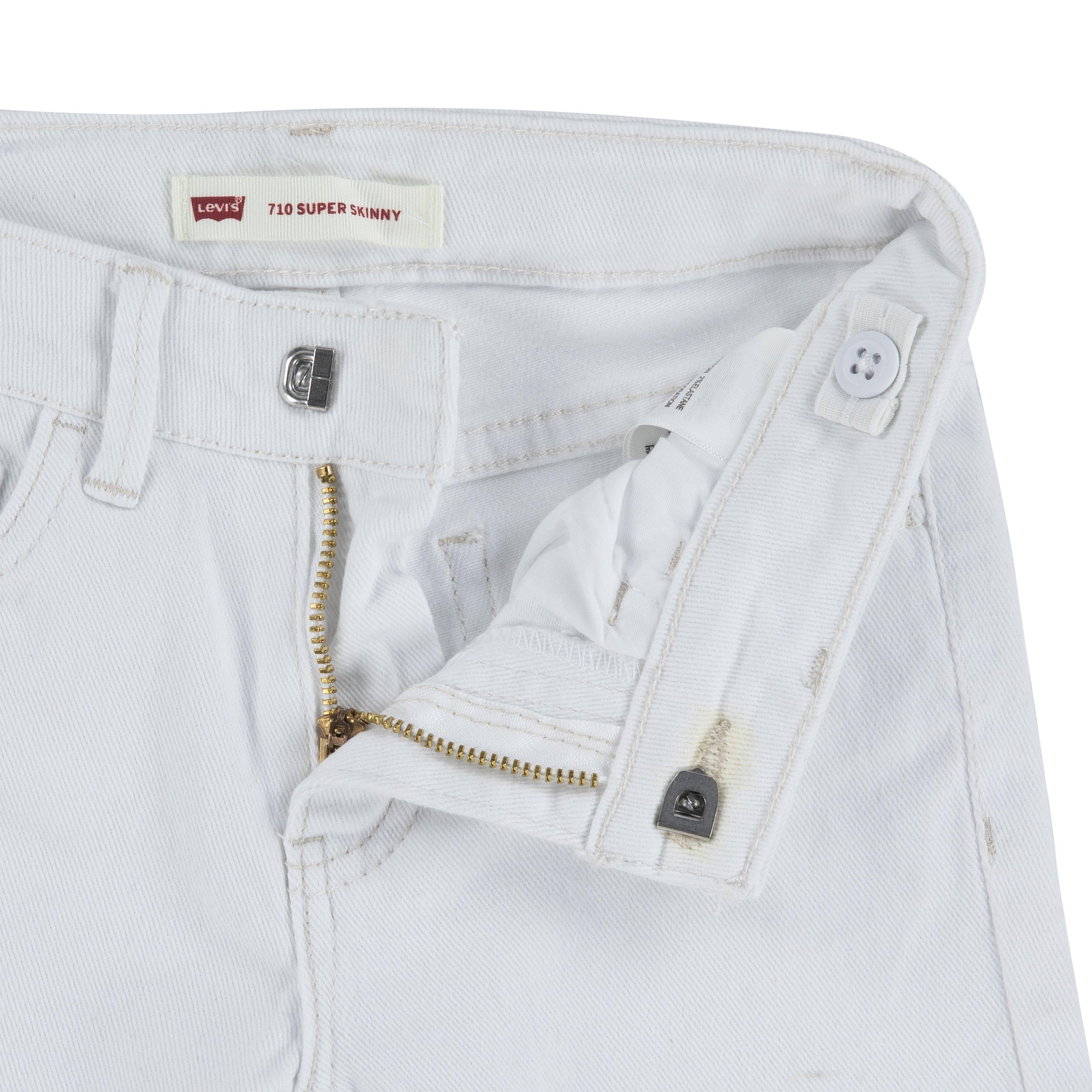 Levi's Little Girls' 710 Super Skinny Slim Fit White Wash Denim Jeans - WHITE Thumbnail View 5