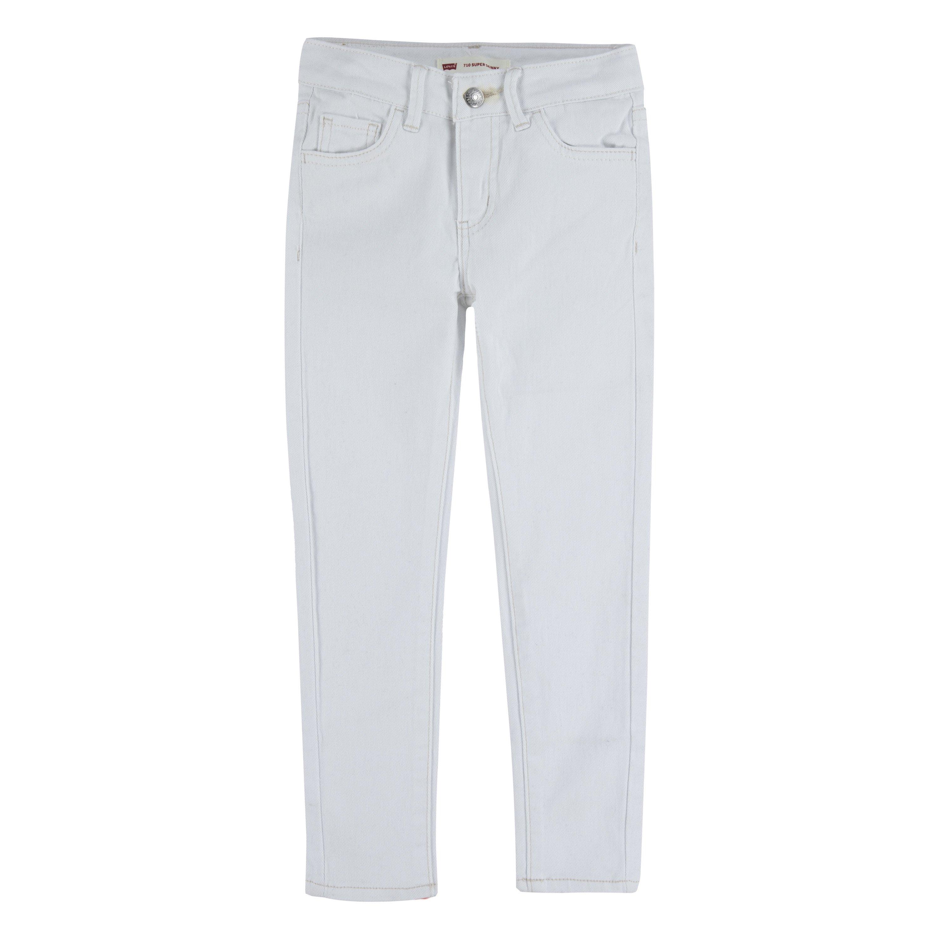 Levi's Little Girls' 710 Super Skinny Slim Fit White Wash Denim Jeans - WHITE Thumbnail View 8
