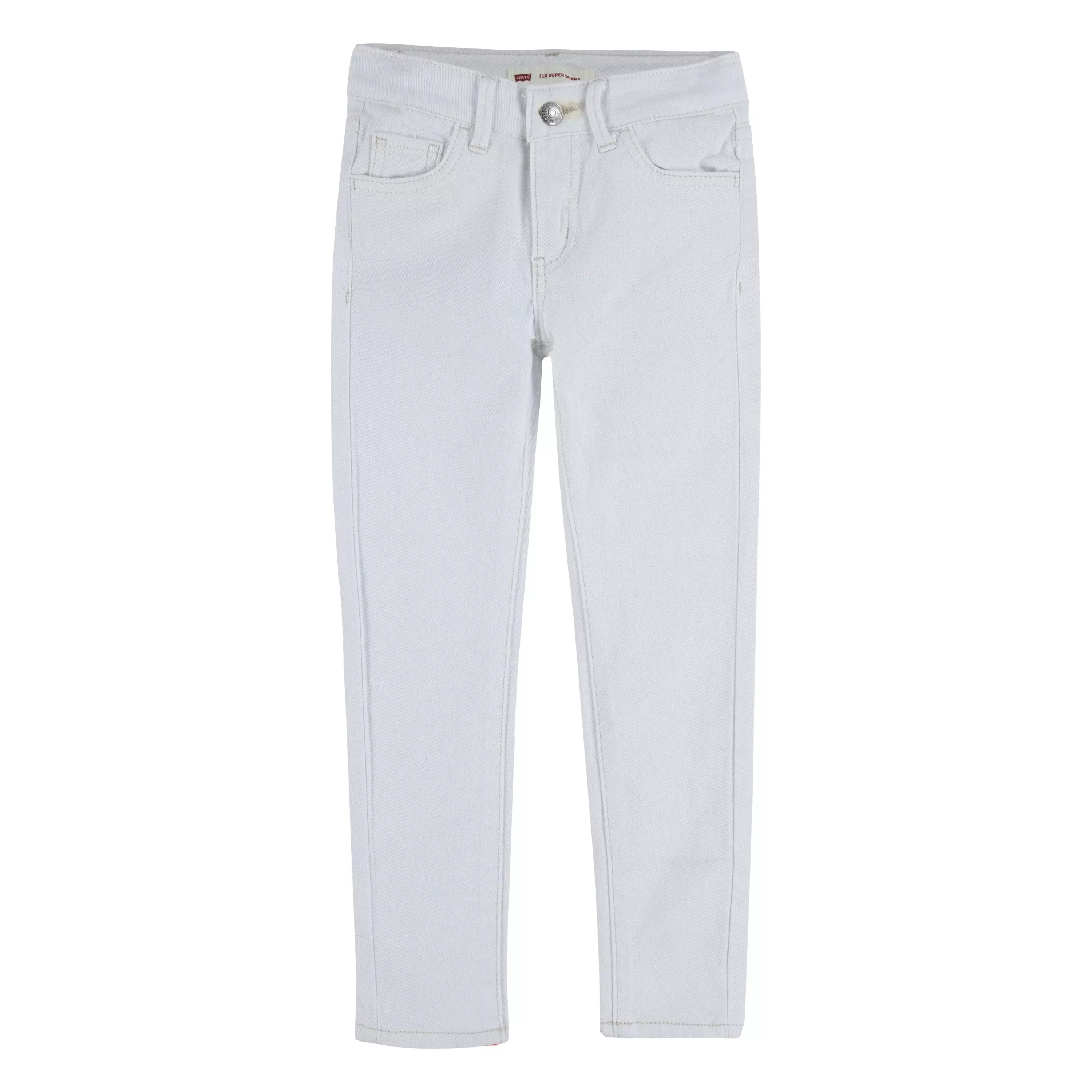 Levi's Little Girls' 710 Super Skinny Slim Fit White Wash Denim Jeans - WHITE