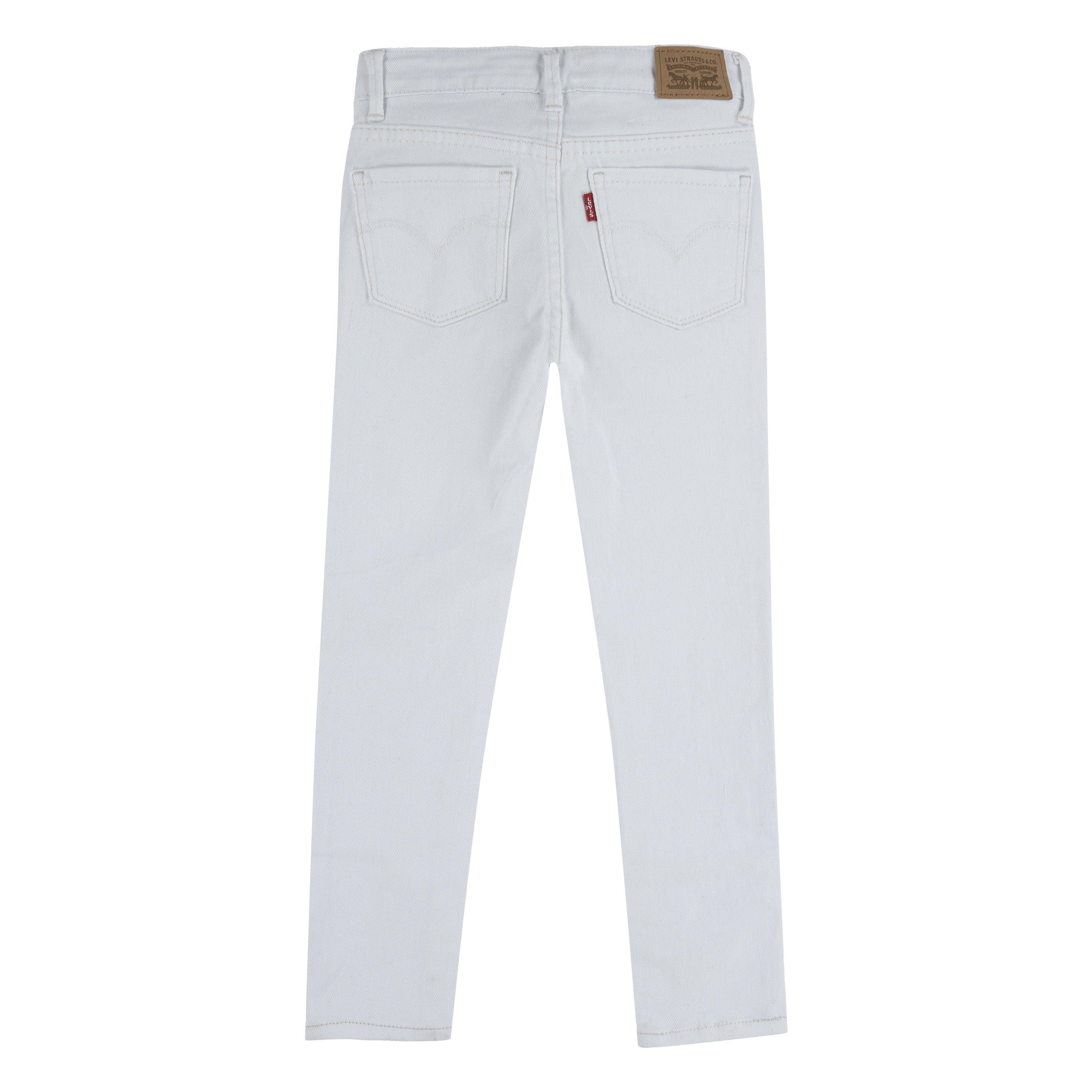 Levi's Little Girls' 710 Super Skinny Slim Fit White Wash Denim Jeans - WHITE Thumbnail View 9