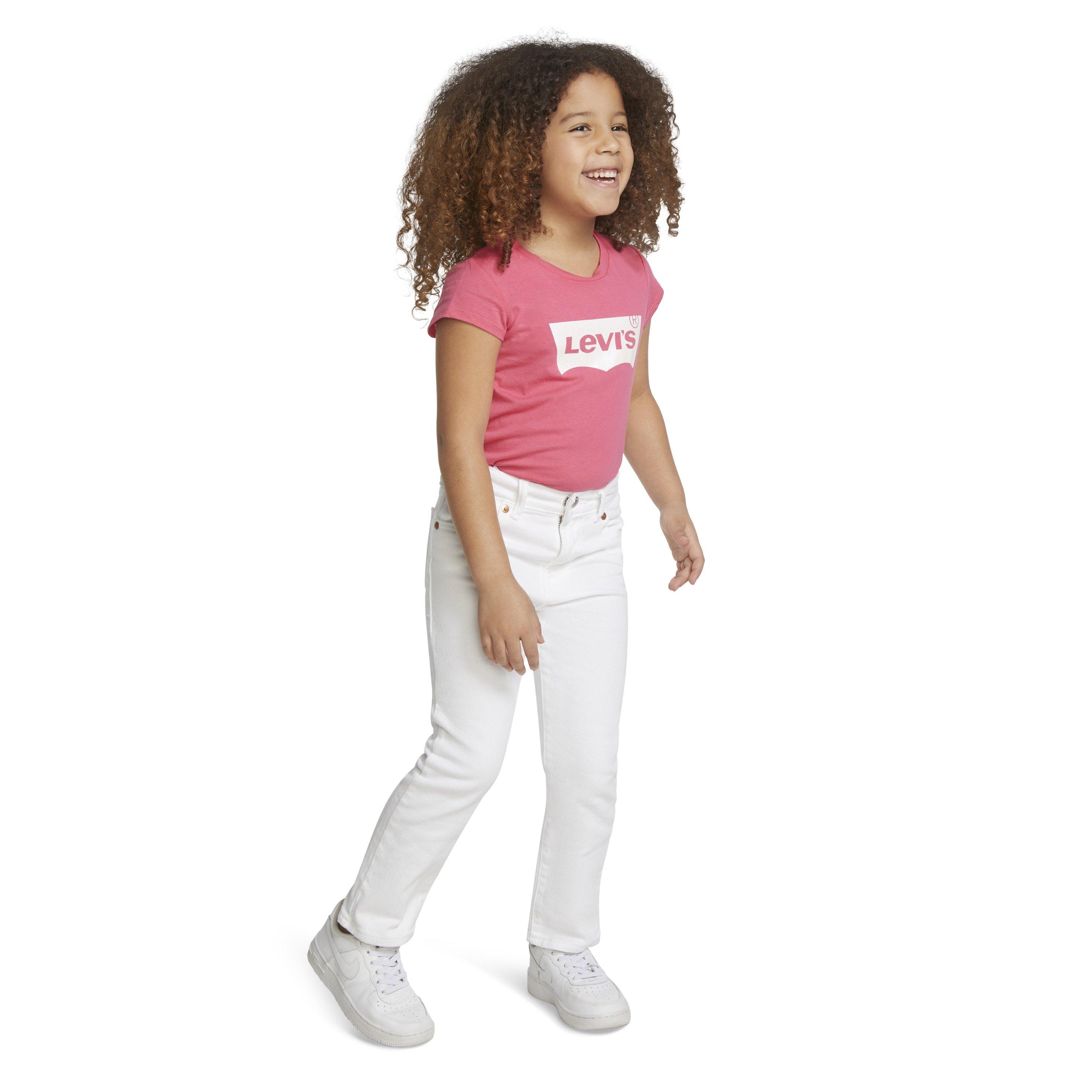 Levi's Little Girls' 710 Super Skinny Slim Fit White Wash Denim Jeans - WHITE Thumbnail View 10