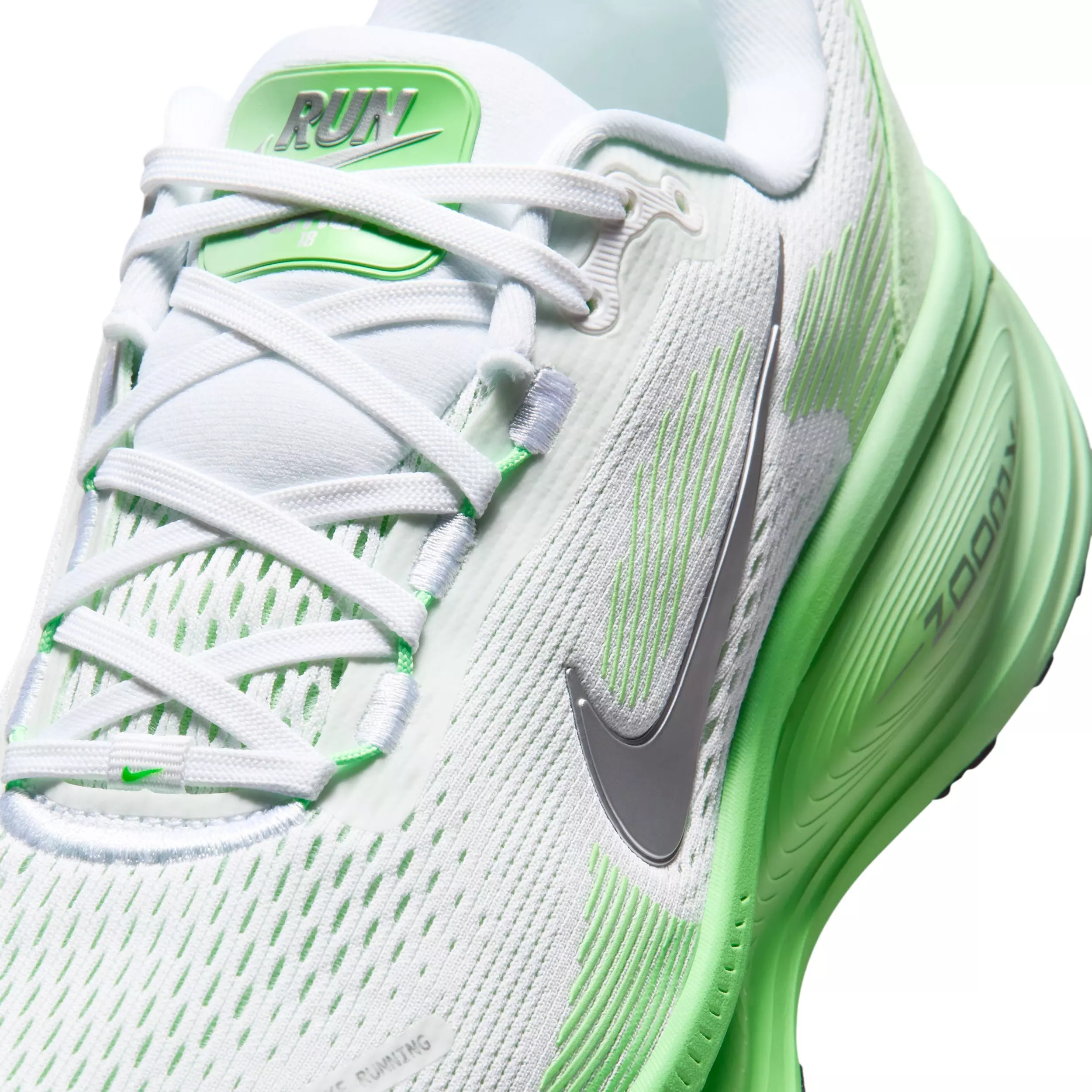 Nike Vomero 18 "White/Illusion Green/Court Green/Metallic Silver" Women's Running Shoe - WHITE/GREEN/GREEN/SILVER