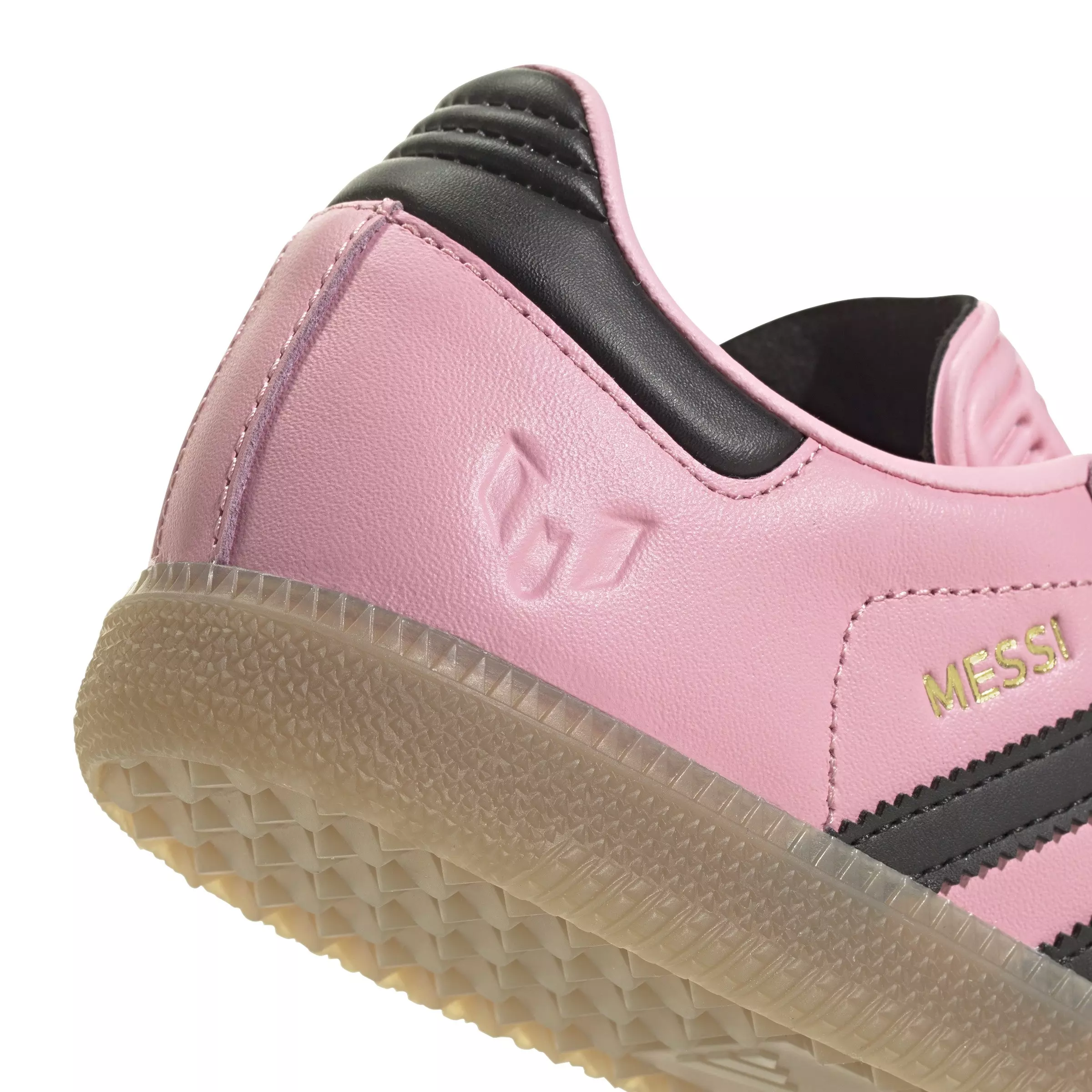 adidas Samba Messi "Light Pink/Core Black/Gum4" Grade School Kids' Shoe - LT PINK/BLACK/GUM