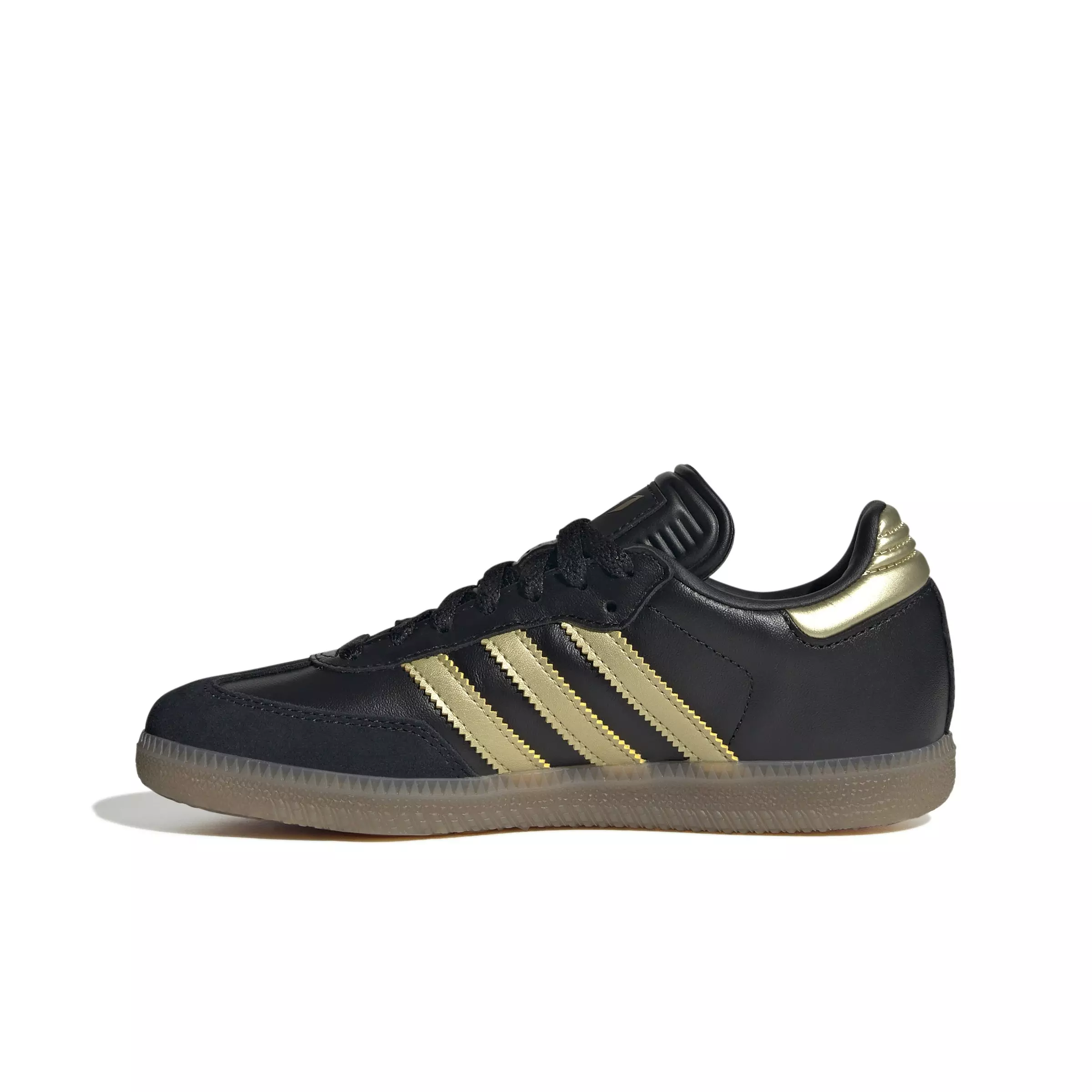 adidas Samba Messi "Core Black/Gold Metallic/Gum 4" Grade School Kids' Shoe - BLACK/GOLD/GUM 4
