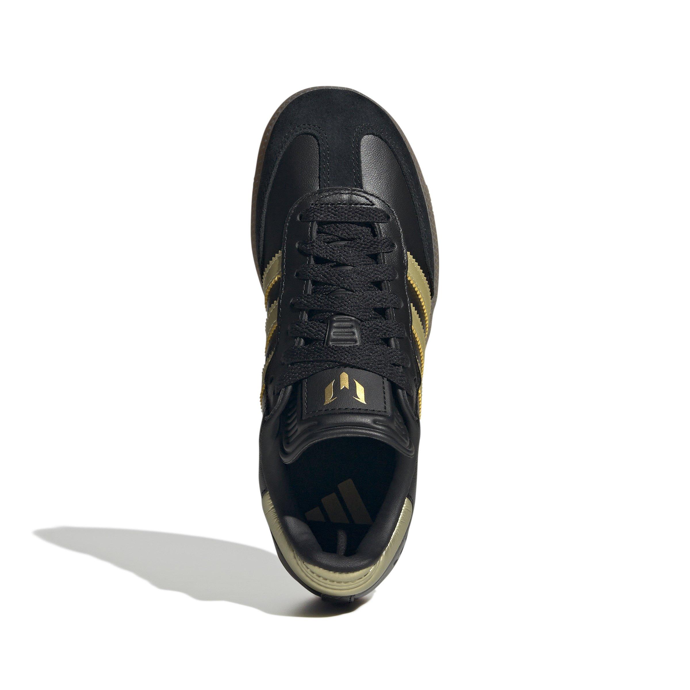 adidas Samba Messi  Grade School Kids' "Core Black/Gold Metallic/Gum 4" Shoe