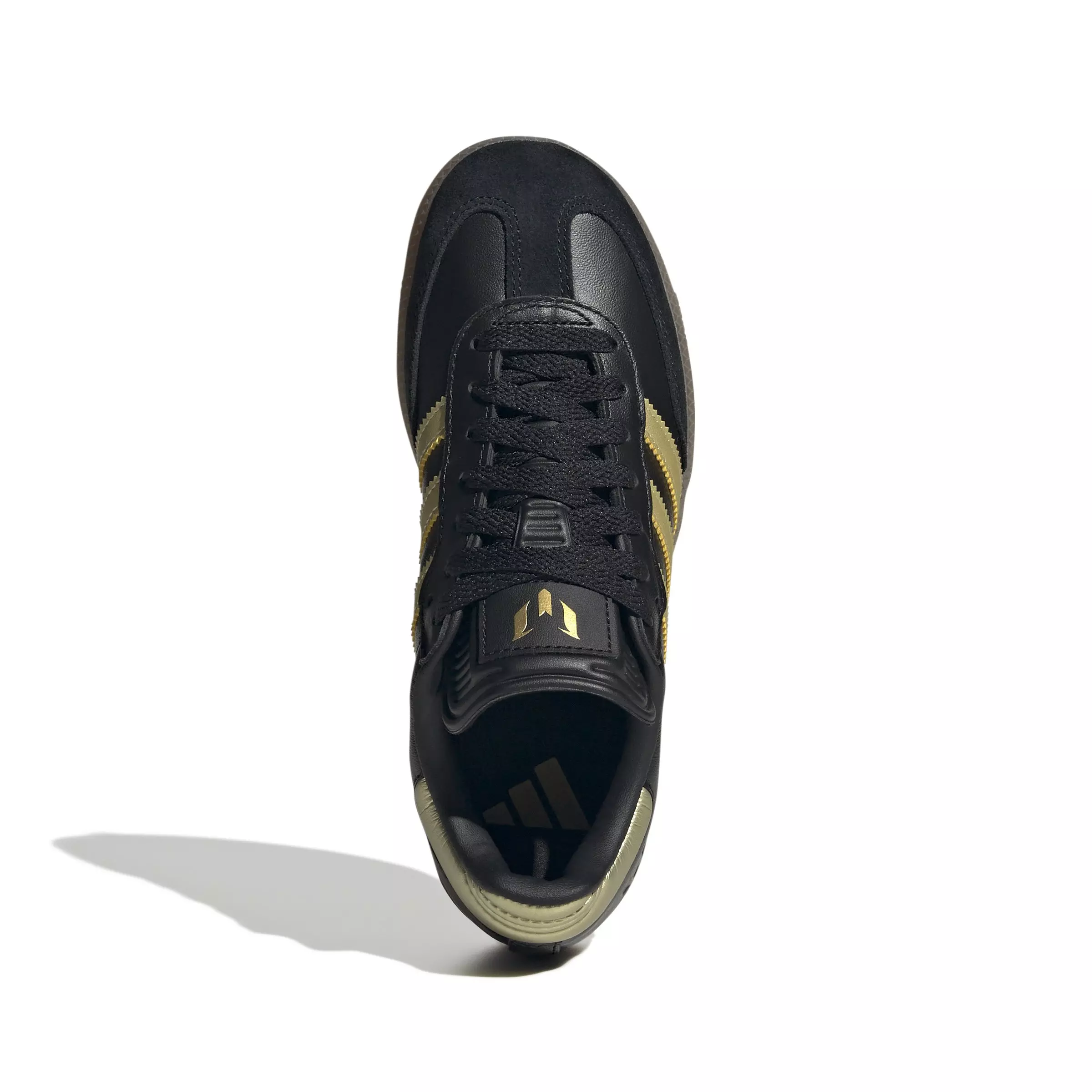 adidas Samba Messi "Core Black/Gold Metallic/Gum 4" Grade School Kids' Shoe - BLACK/GOLD/GUM 4