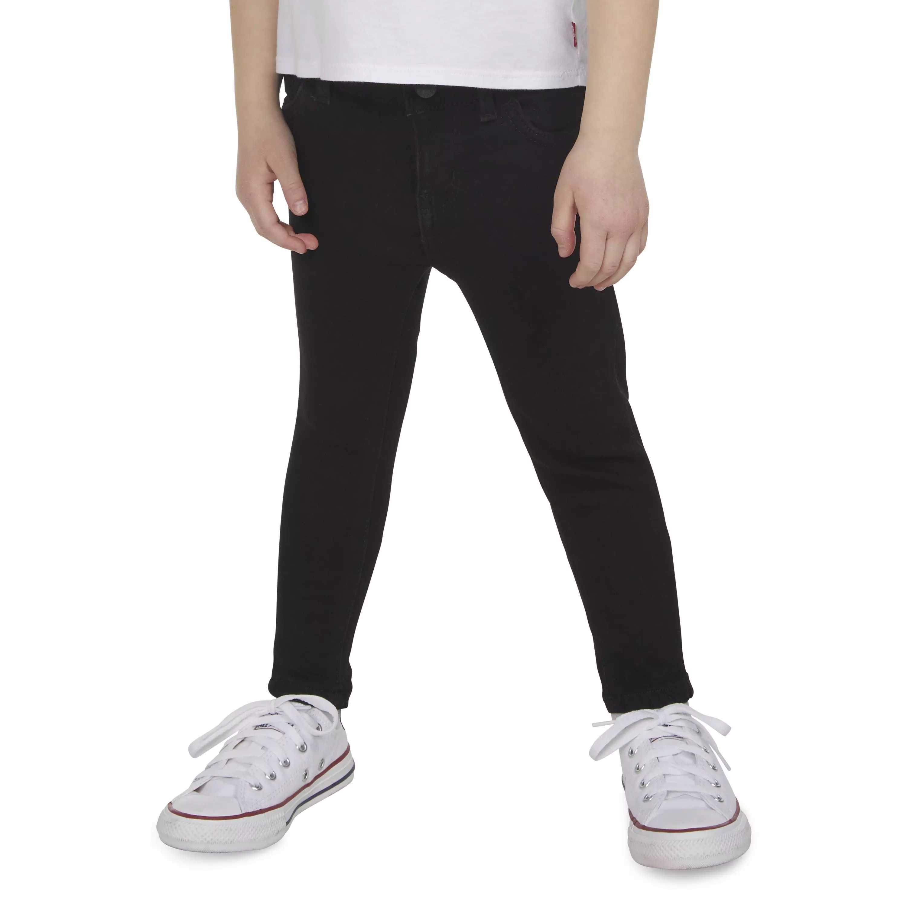 Levi's Toddler Girls' 710 Super Skinny Fit Slim Wash Denim Jeans - Black - BLACK
