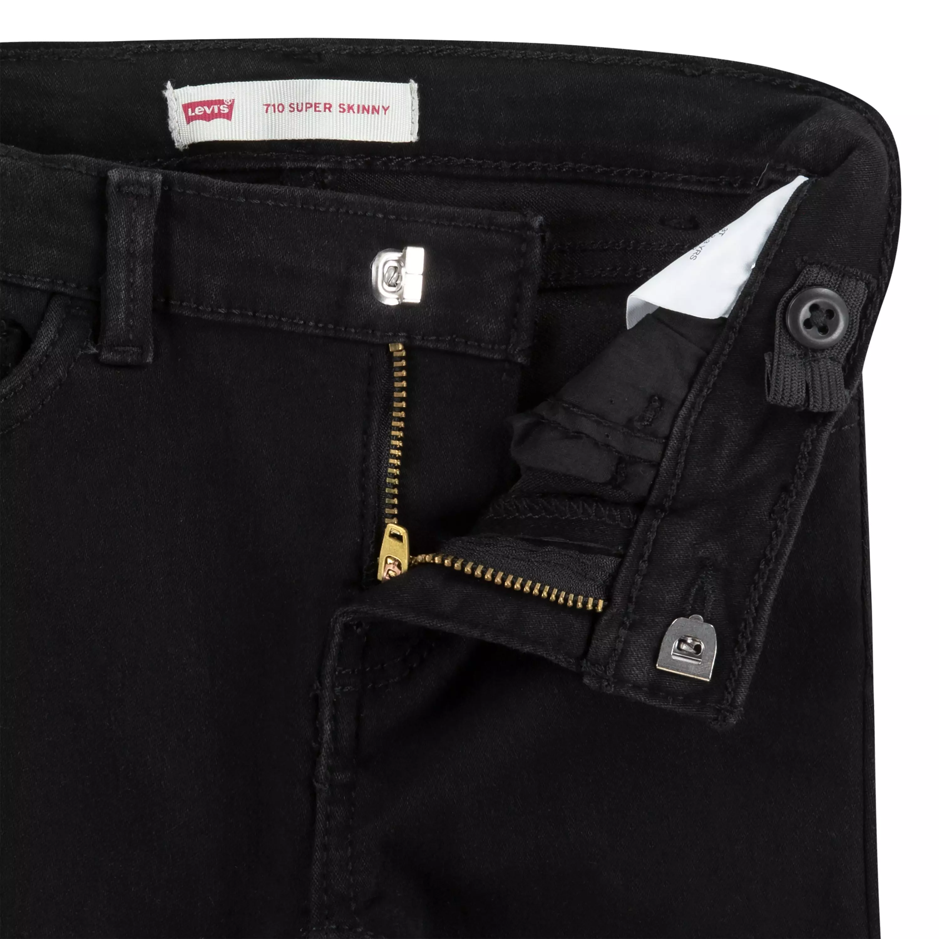 Levi's Toddler Girls' 710 Super Skinny Fit Slim Black Wash Denim Jeans - BLACK
