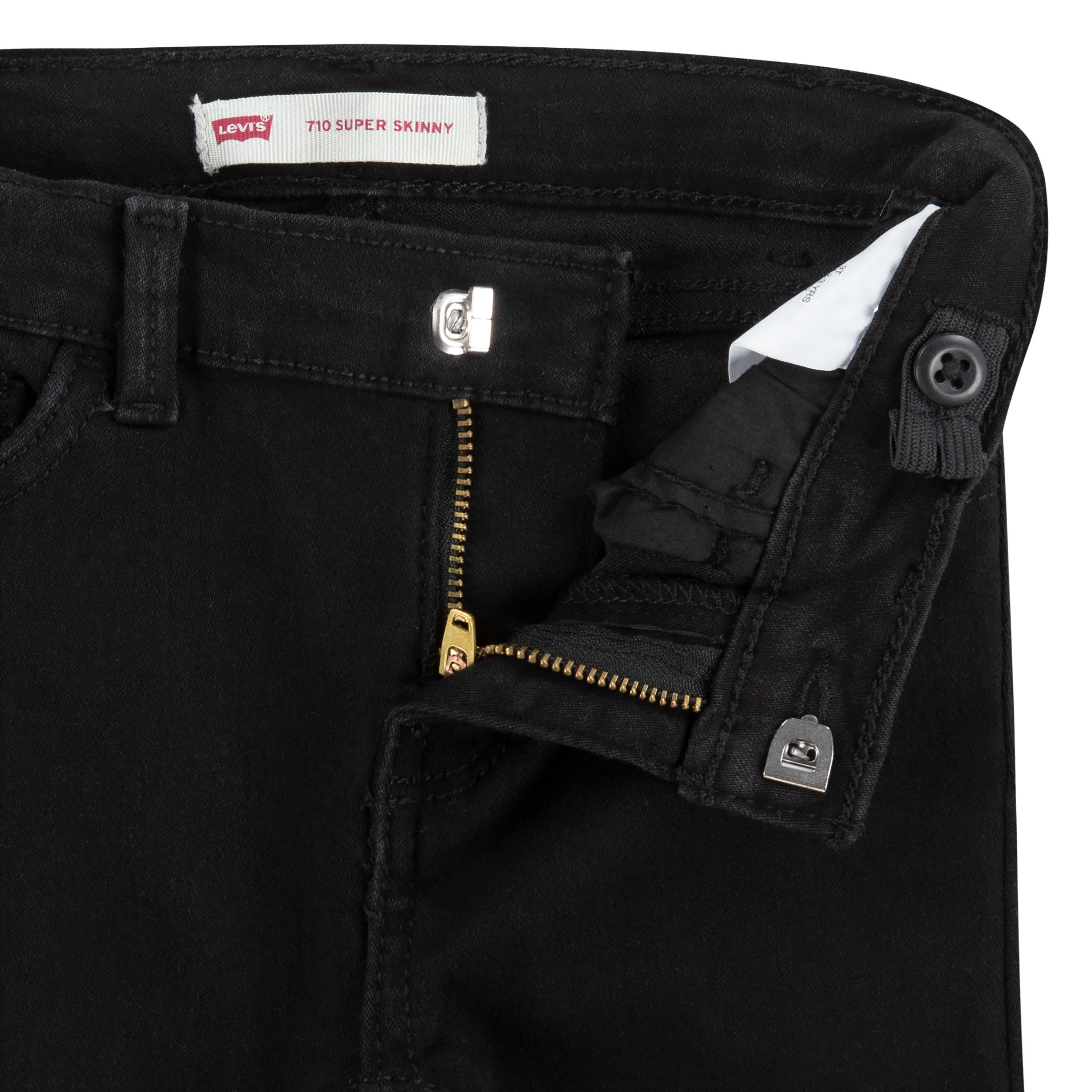 Levi's Toddler Girls' 710 Super Skinny Fit Slim Wash Denim Jeans - Black - BLACK Thumbnail View 5