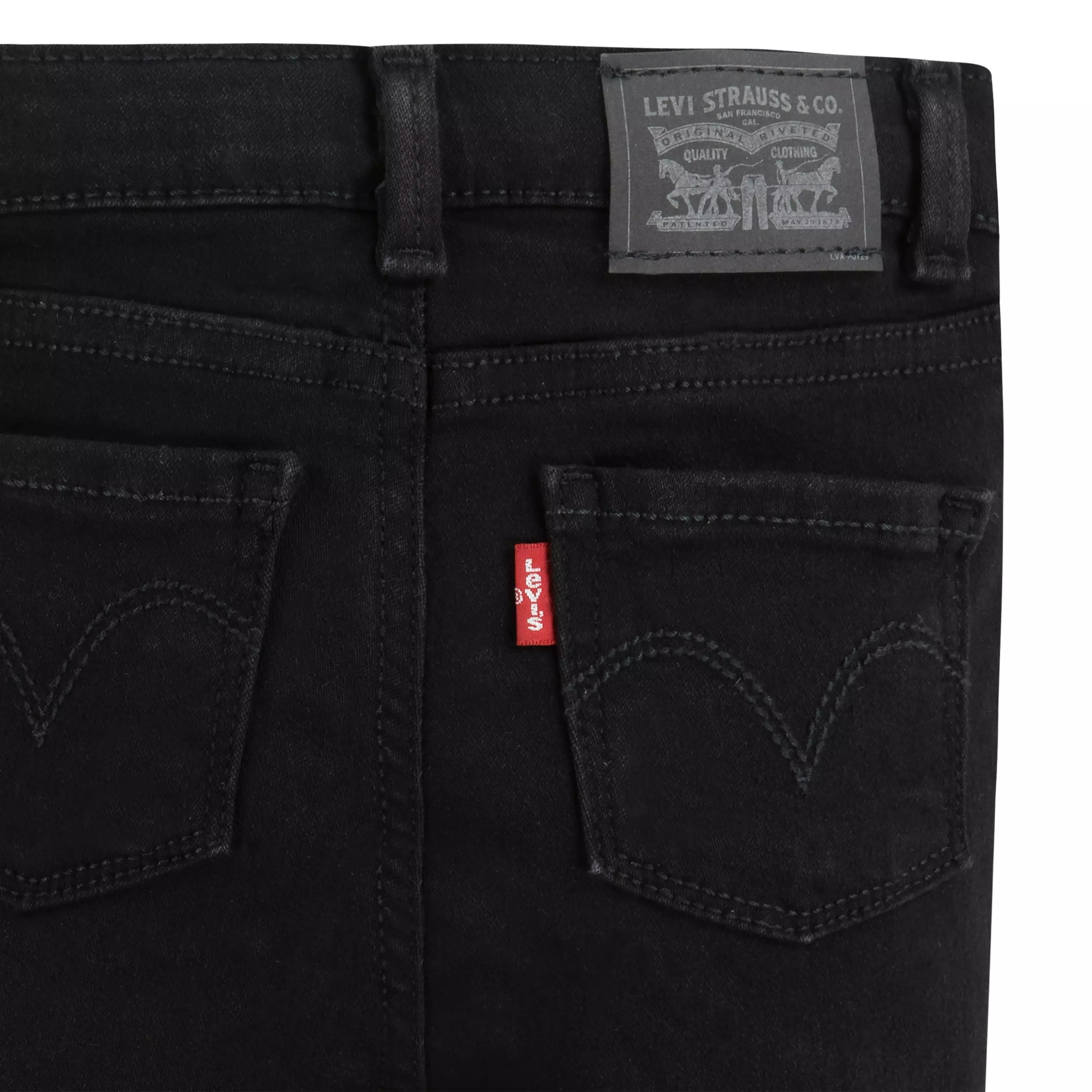 Levi's Toddler Girls' 710 Super Skinny Fit Slim Wash Denim Jeans - Black - BLACK