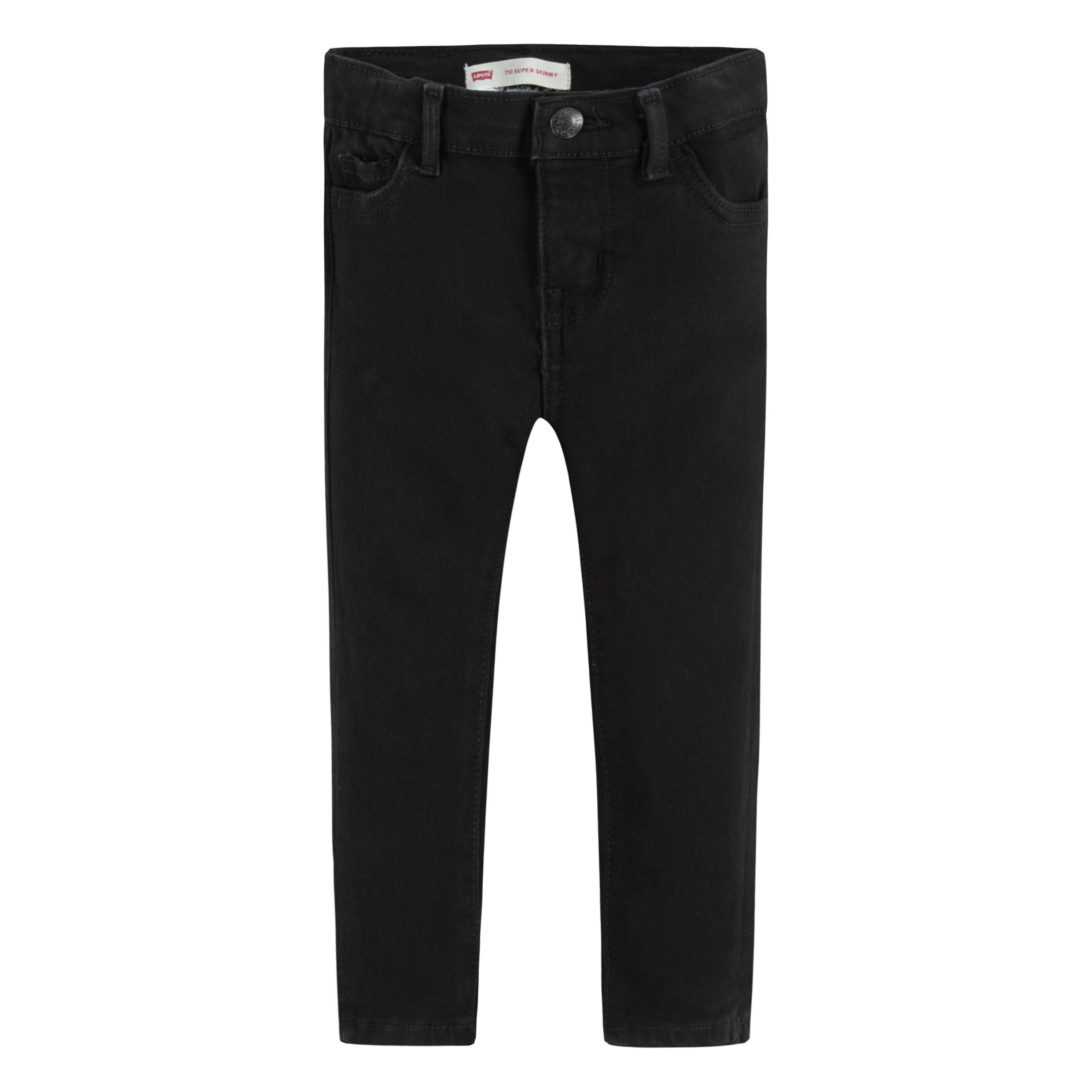 Levi's Toddler Girls' 710 Super Skinny Fit Slim Wash Denim Jeans - Black - BLACK Thumbnail View 7