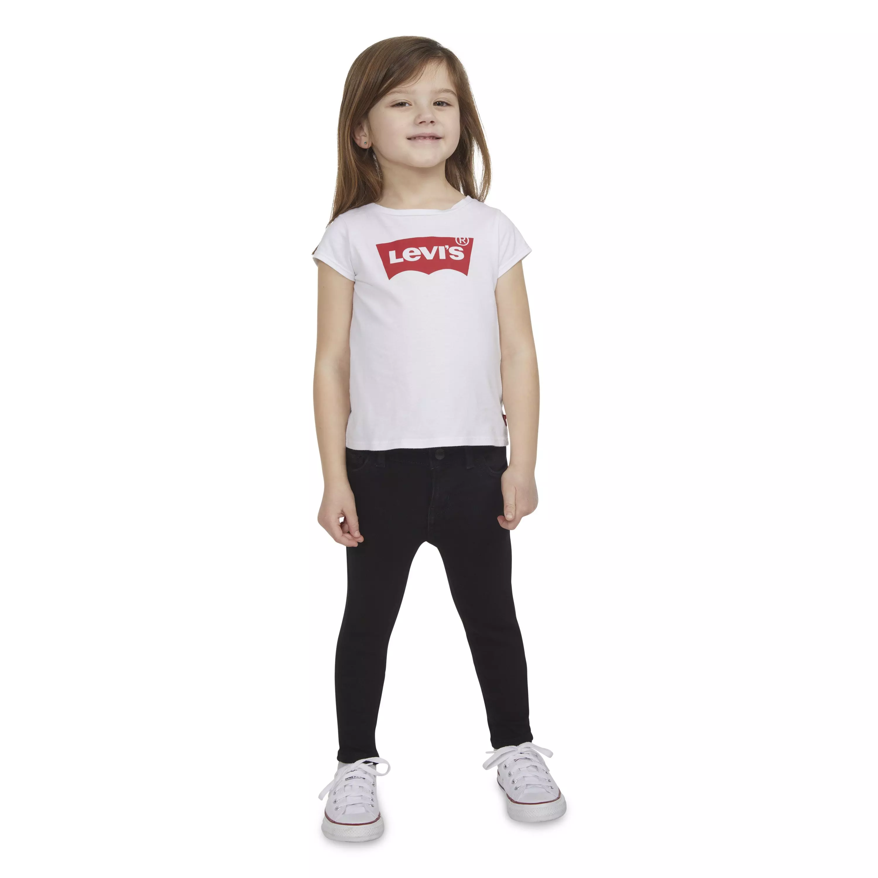 Levi's Toddler Girls' 710 Super Skinny Fit Slim Black Wash Denim Jeans - BLACK