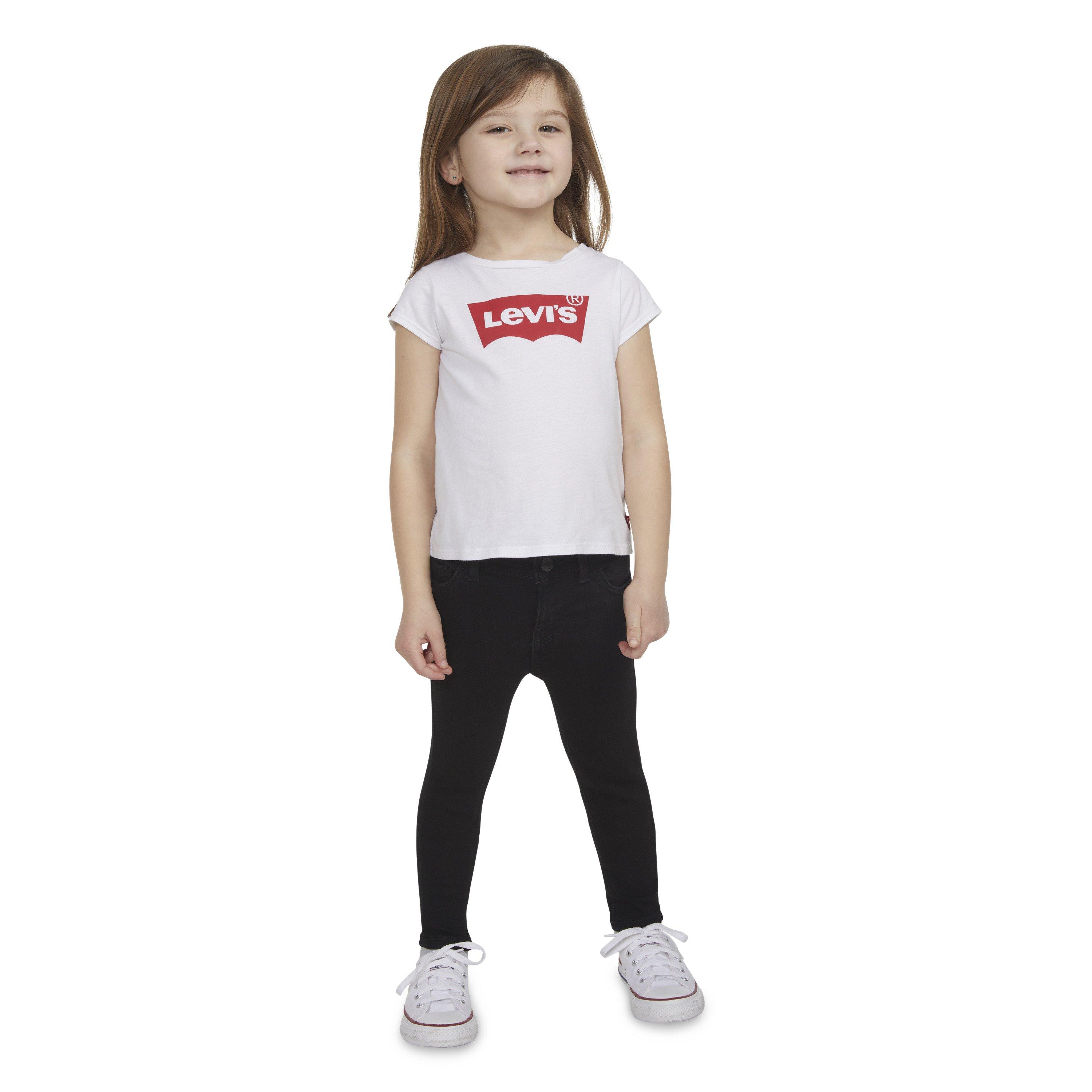 Levi's Toddler Girls' 710 Super Skinny Fit Slim Wash Denim Jeans - Black - BLACK Thumbnail View 9