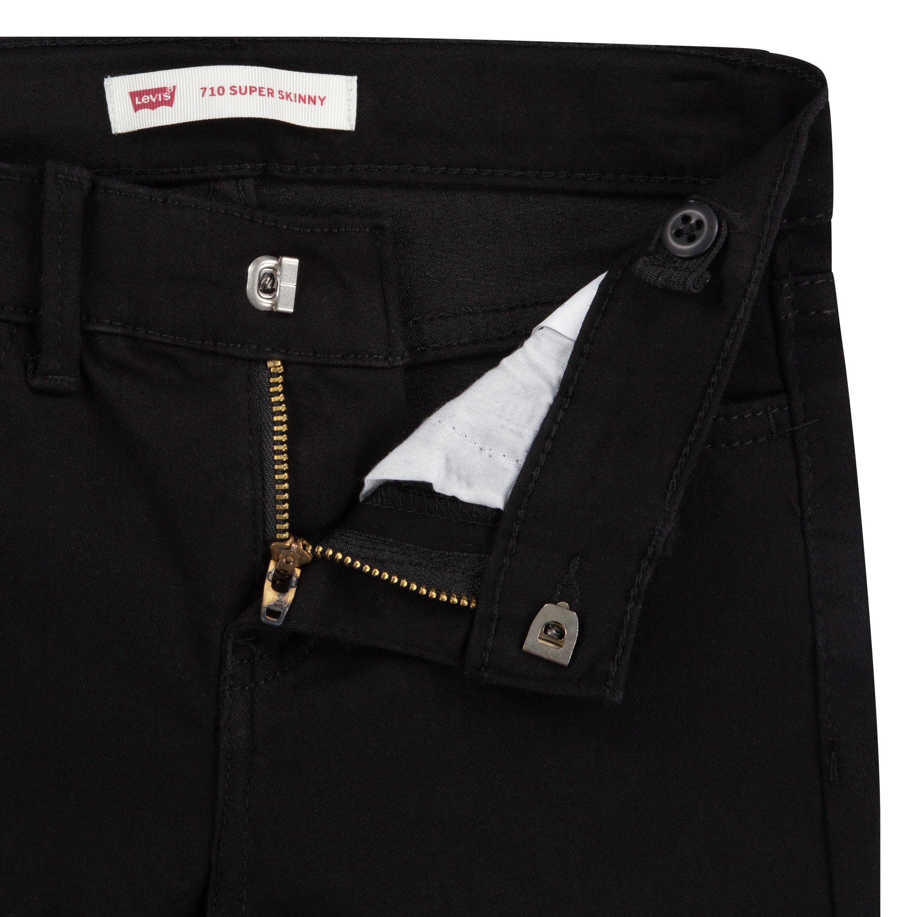 Levi's 710 Super Skinny Fit Slim Little Girls' Black Wash Denim Jeans
