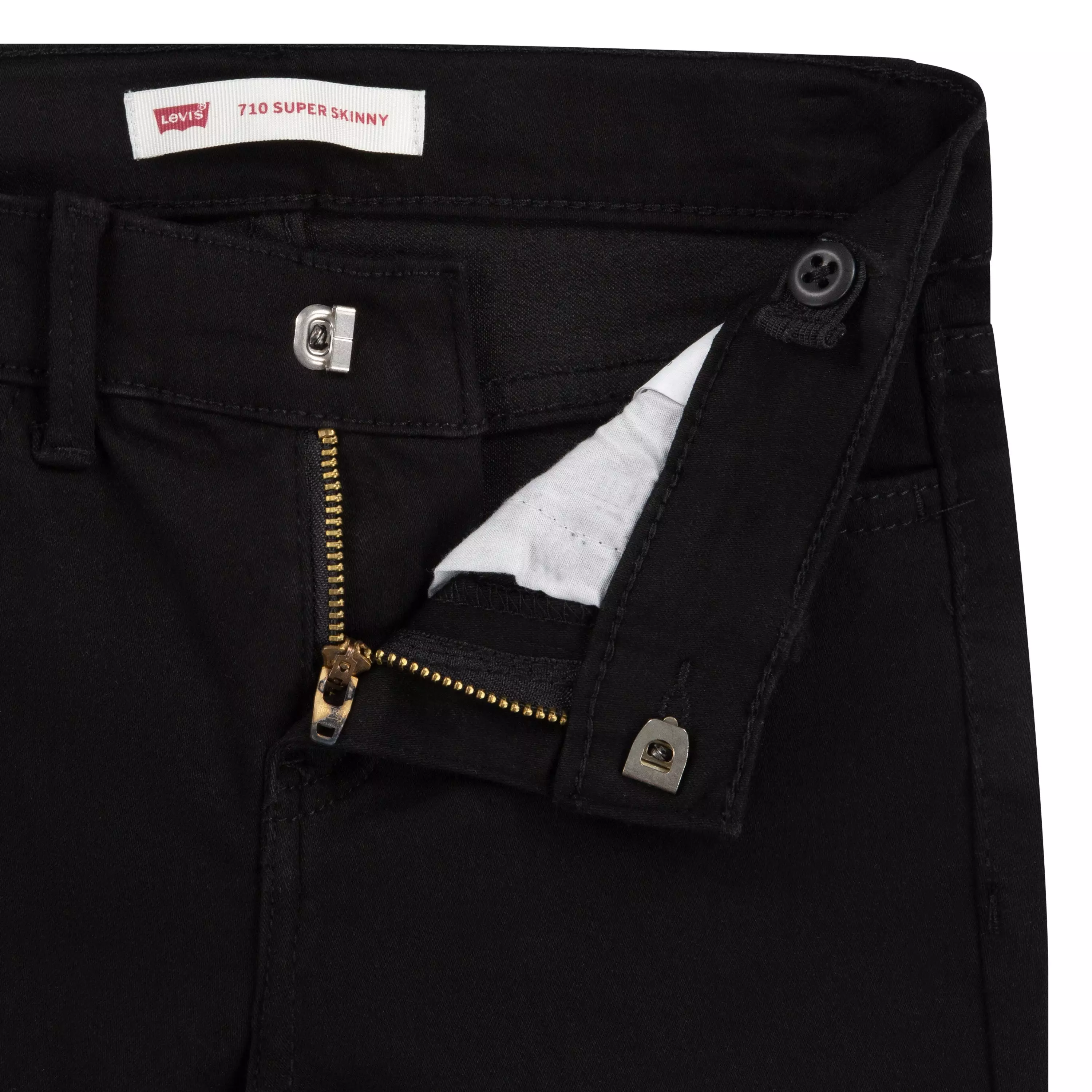 Levi's Little Girls' 710 Super Skinny Fit Slim Black Wash Denim Jeans - BLACK