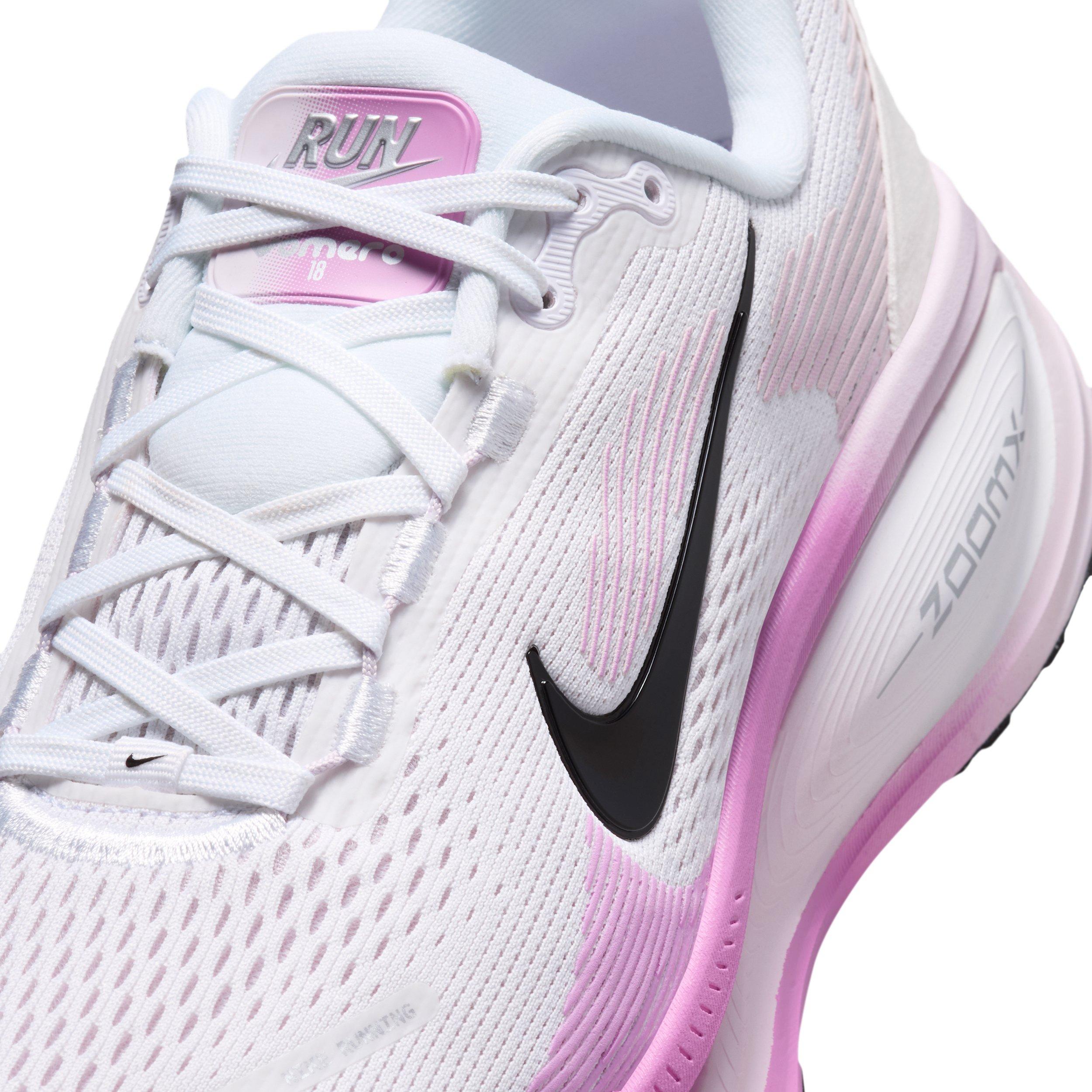 Nike Vomero 18 "White/Bleached Lilac/Light Magenta/Black" Women's Wide Running Shoe - WHITE/LILAC/LT MAGENTA/BLACK