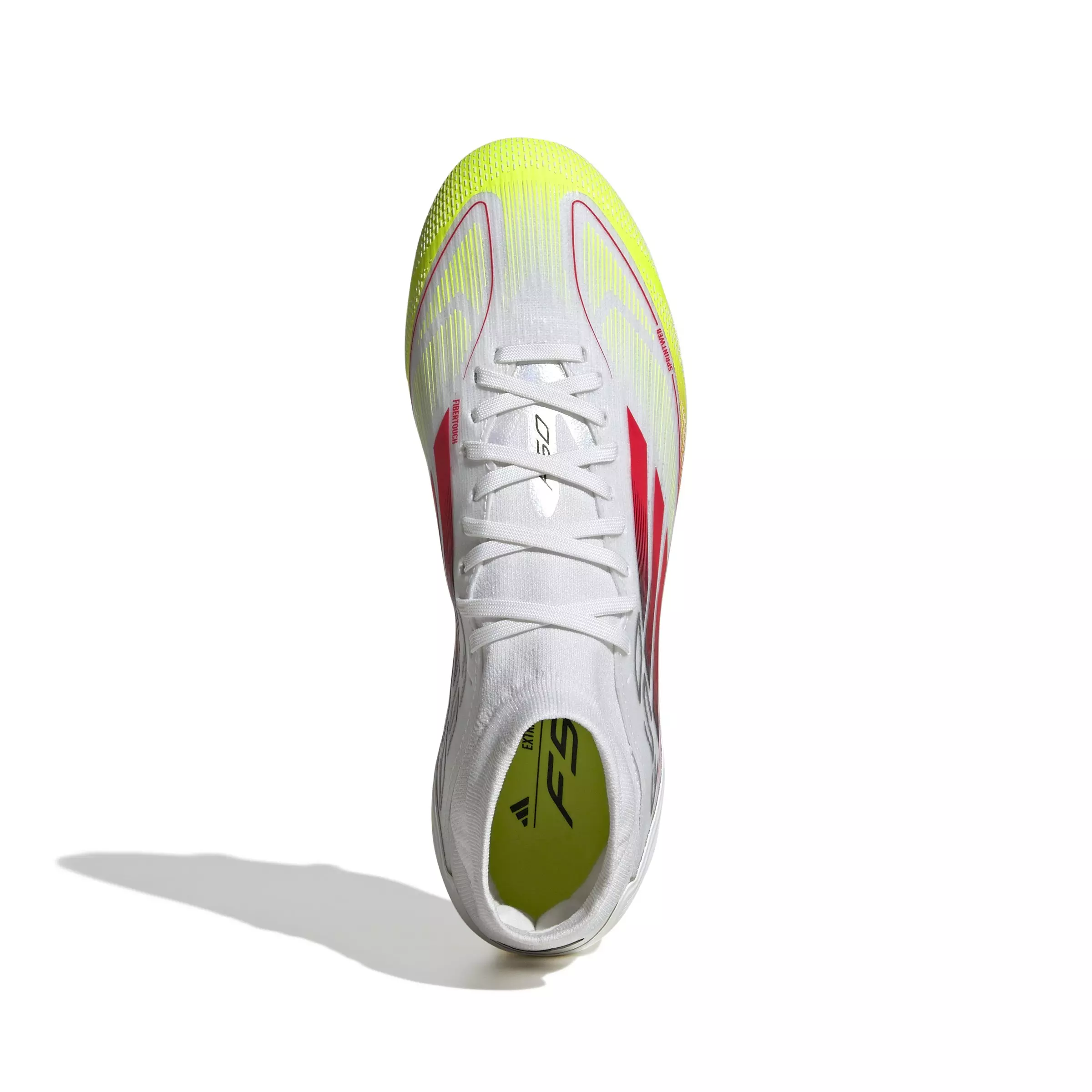 adidas F50 Pro Mid FG "Ftwr White/Lucid Red/Solar Yellow" Women's Soccer Cleat - WHITE/RED/YELLOW