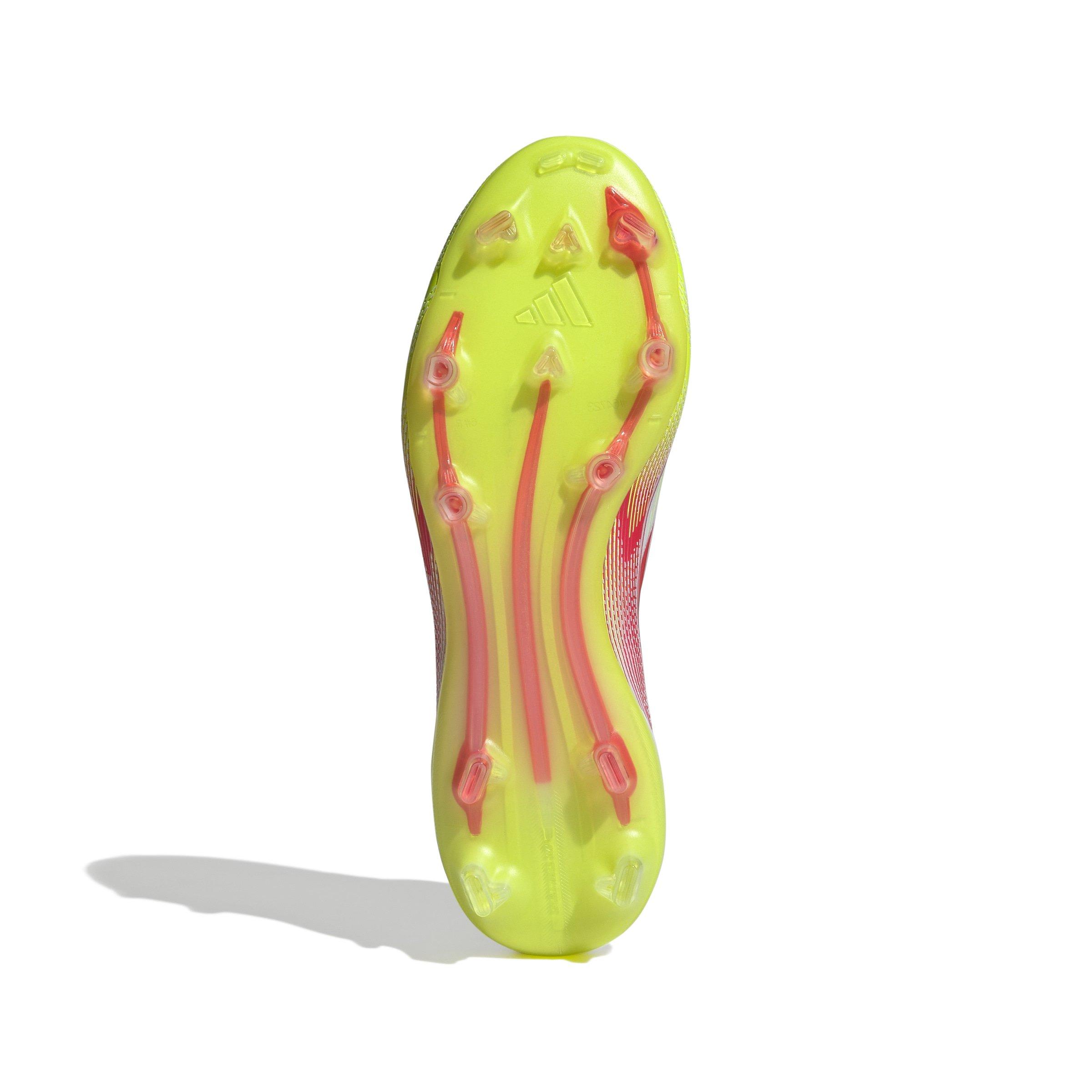 adidas F50 Pro Mid FG "Ftwr White/Lucid Red/Solar Yellow" Women's Soccer Cleat - WHITE/RED/YELLOW Thumbnail View 6