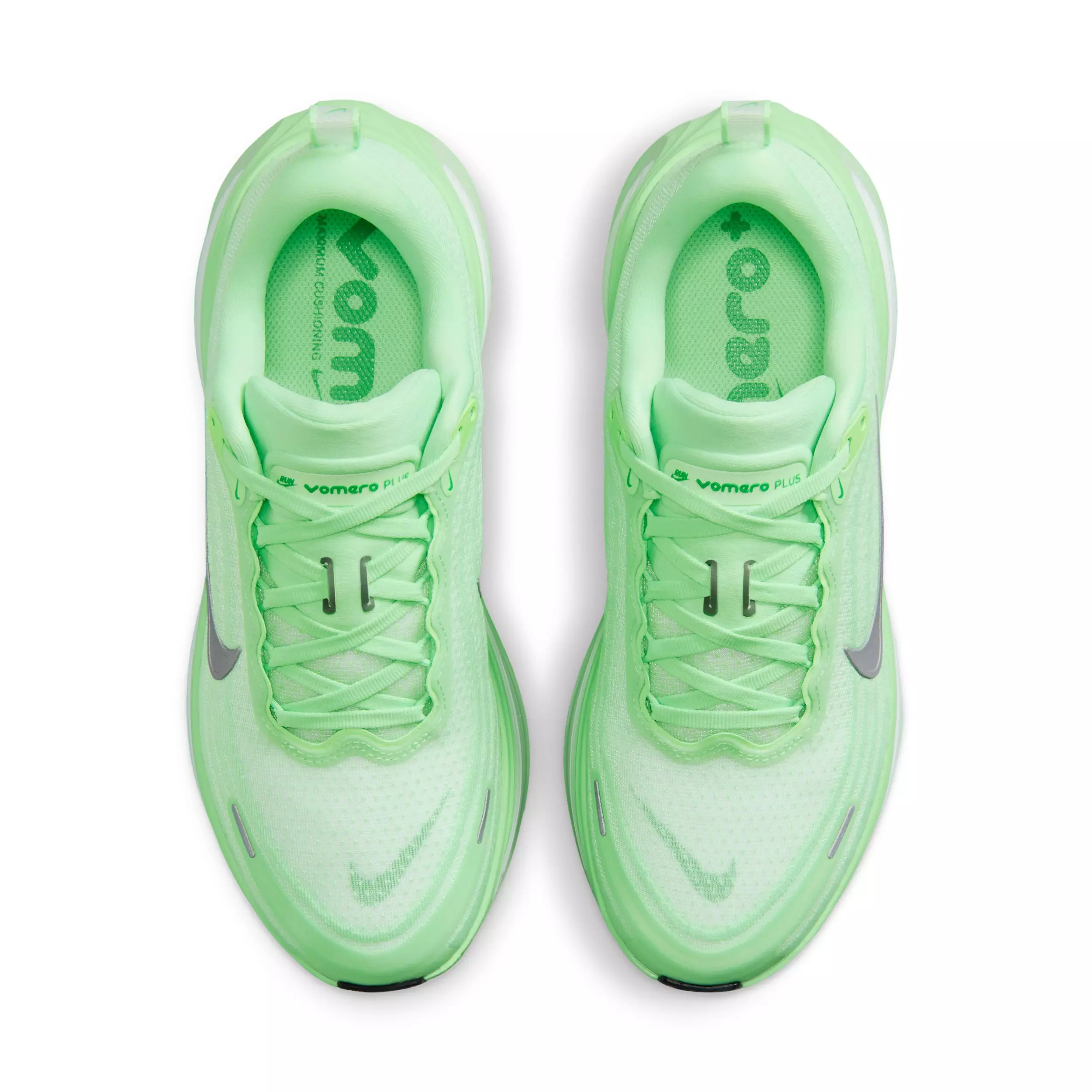 Nike Vomero Plus "White/Illusion Green/Cucumber Calm/Metallic Silver" Women's Running Shoe - WHITE/GREEN/CUCUMBER/SILVER