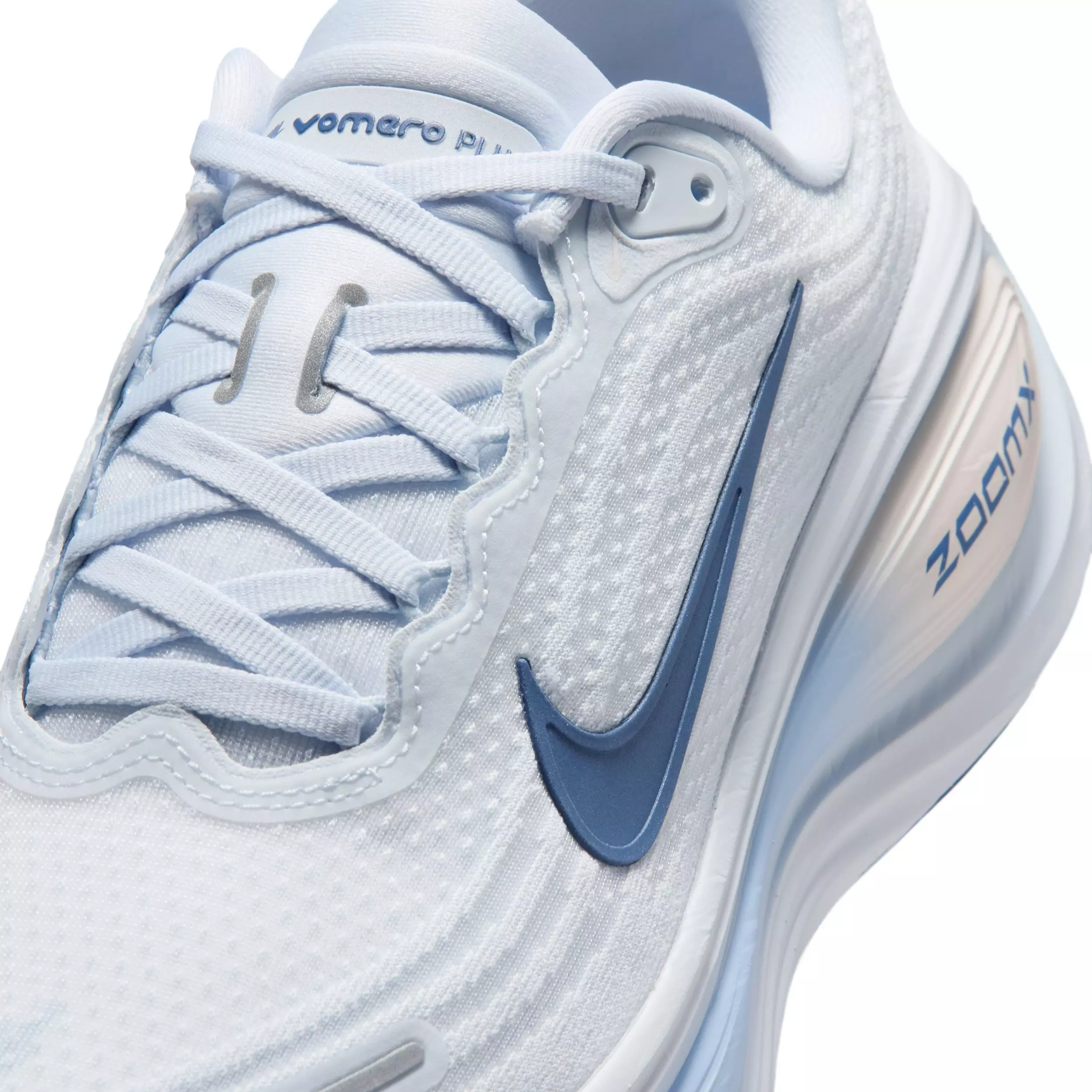 Nike Vomero Plus "White/Aluminum/Football Grey/Mystic Navy" Women's Running Shoe - WHITE/ALUMINA/GREY/NAVY