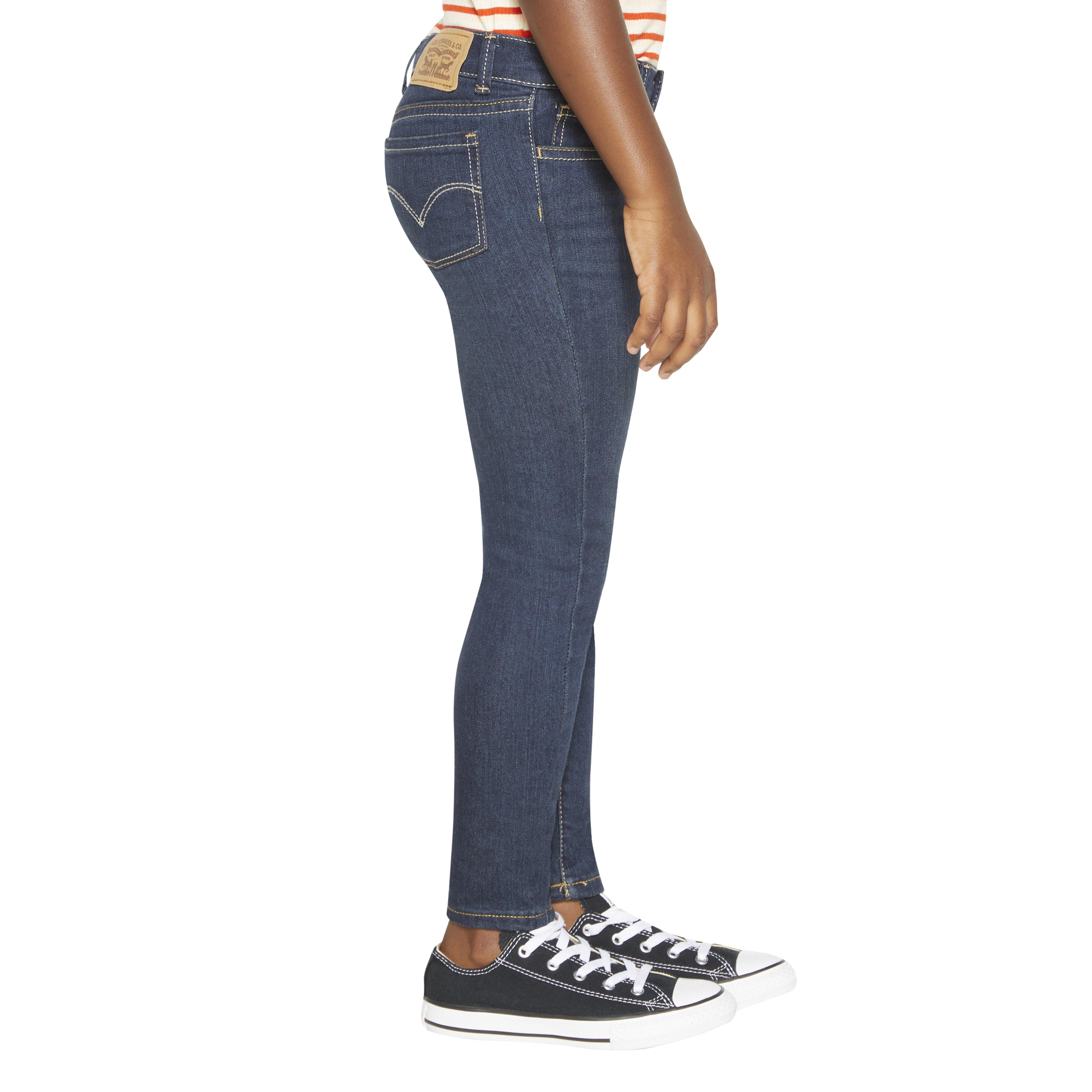 Levi's Little Girls' 710 Super Skinny Fit Slim Wash Denim Jeans - Blue - BLUE Thumbnail View 3