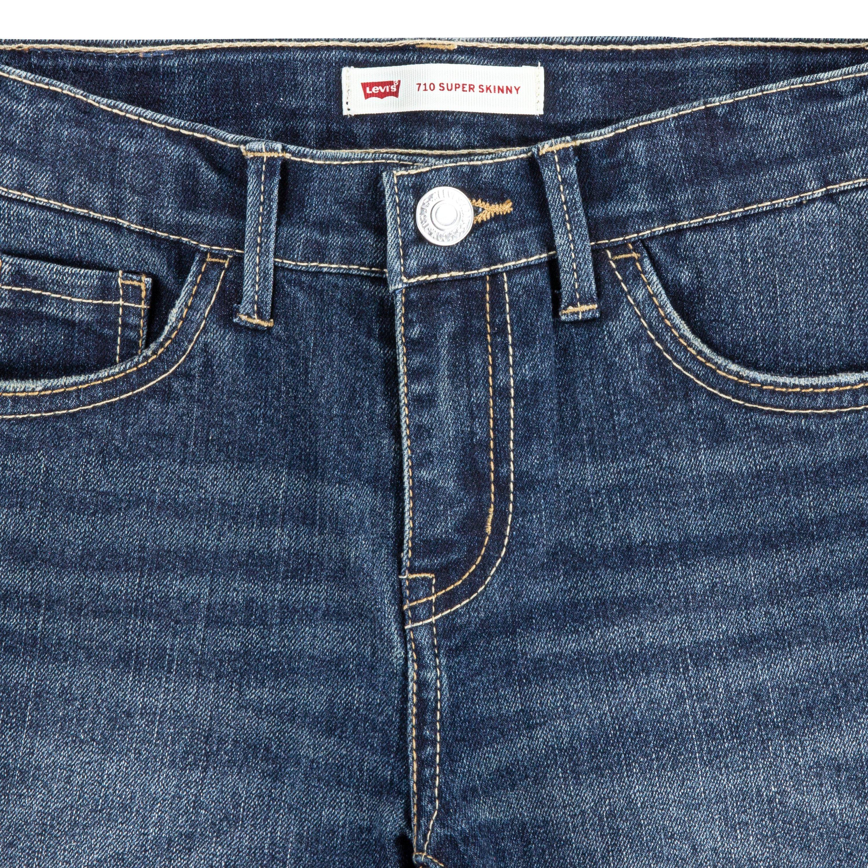 Levi's Little Girls' 710 Super Skinny Fit Slim Wash Denim Jeans - Blue - BLUE Thumbnail View 4