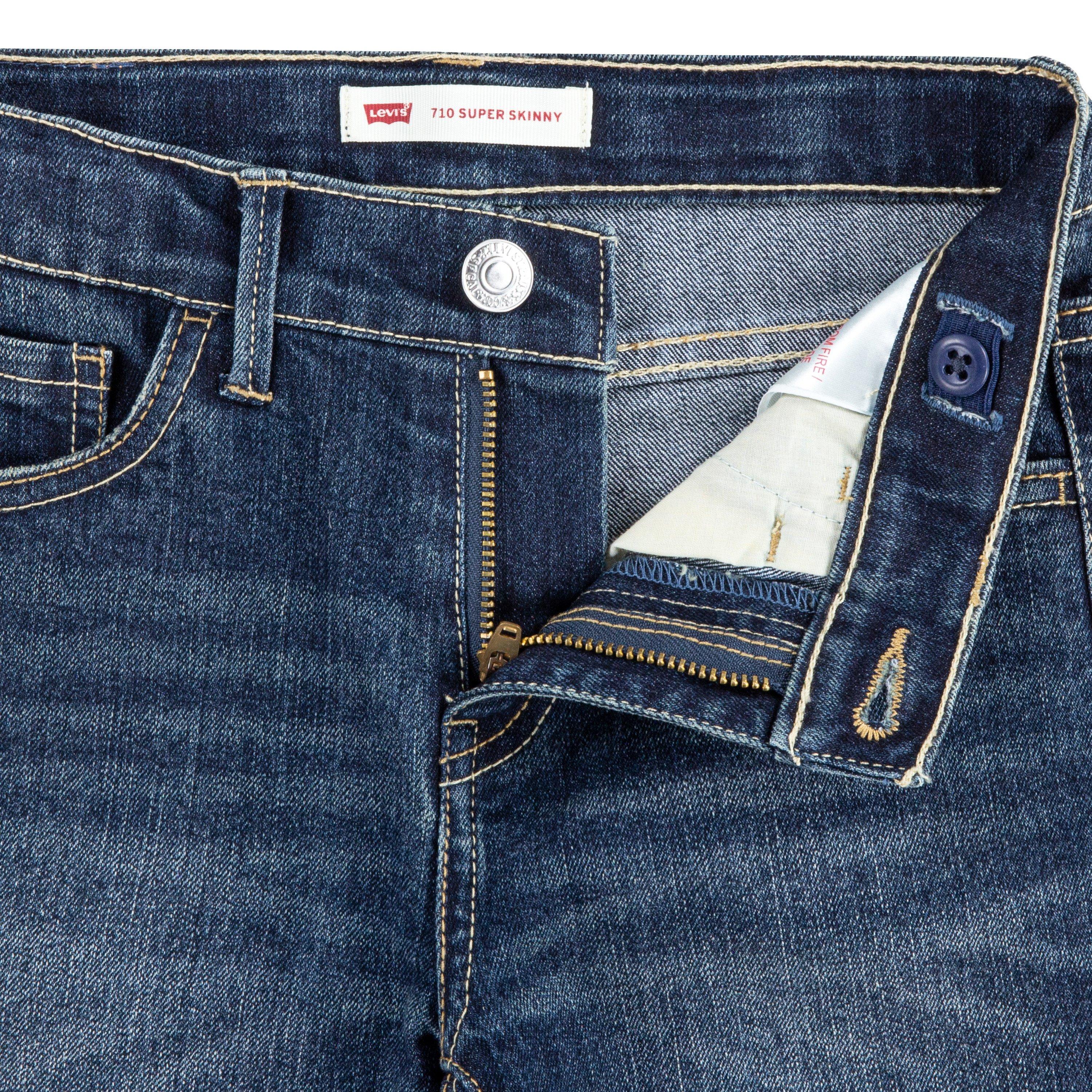 Levi's Little Girls' 710 Super Skinny Fit Slim Wash Denim Jeans - Blue - BLUE Thumbnail View 5