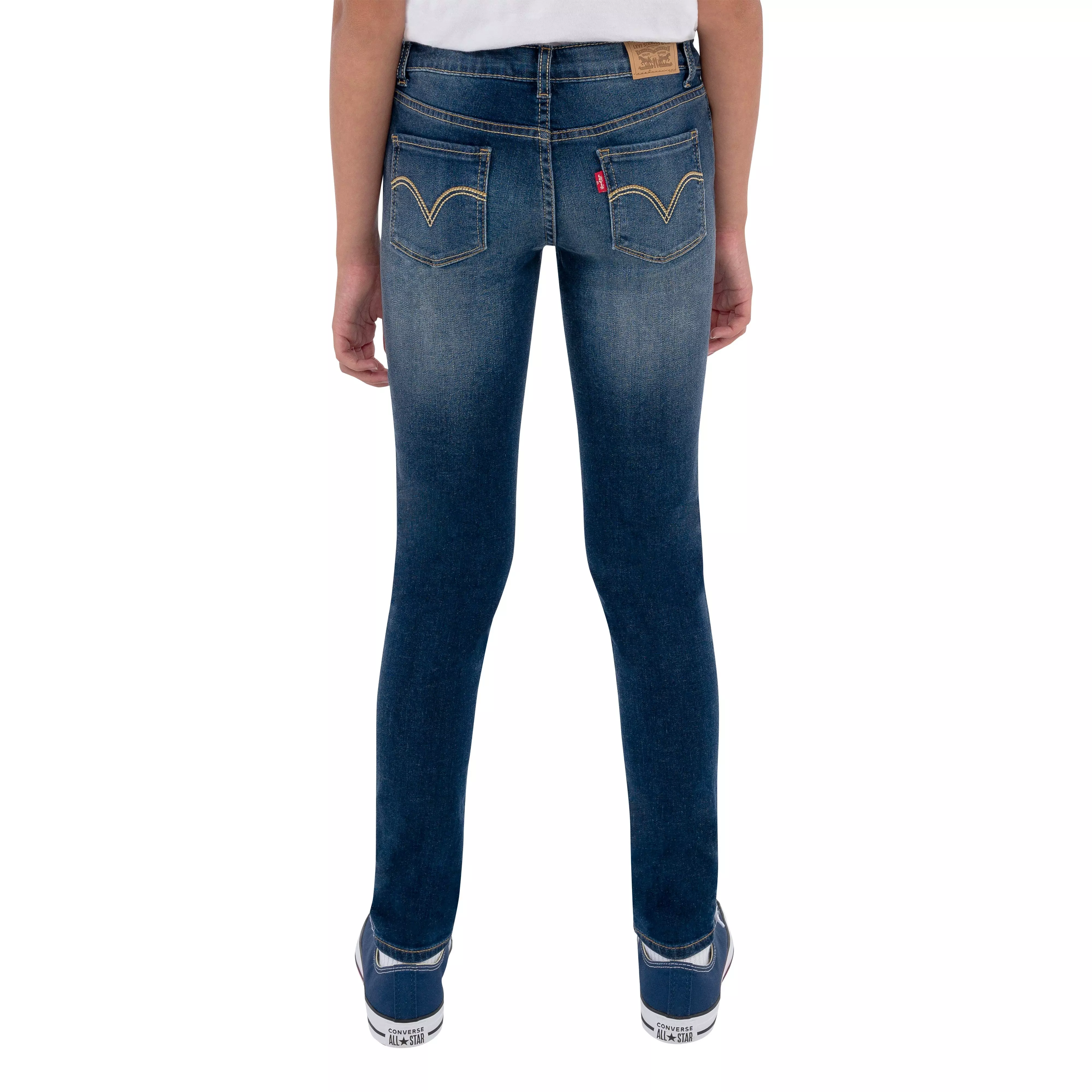 Levi's Big Girls' 710 Super Skinny Fit Slim Blue Wash Denim Jeans - BLUE
