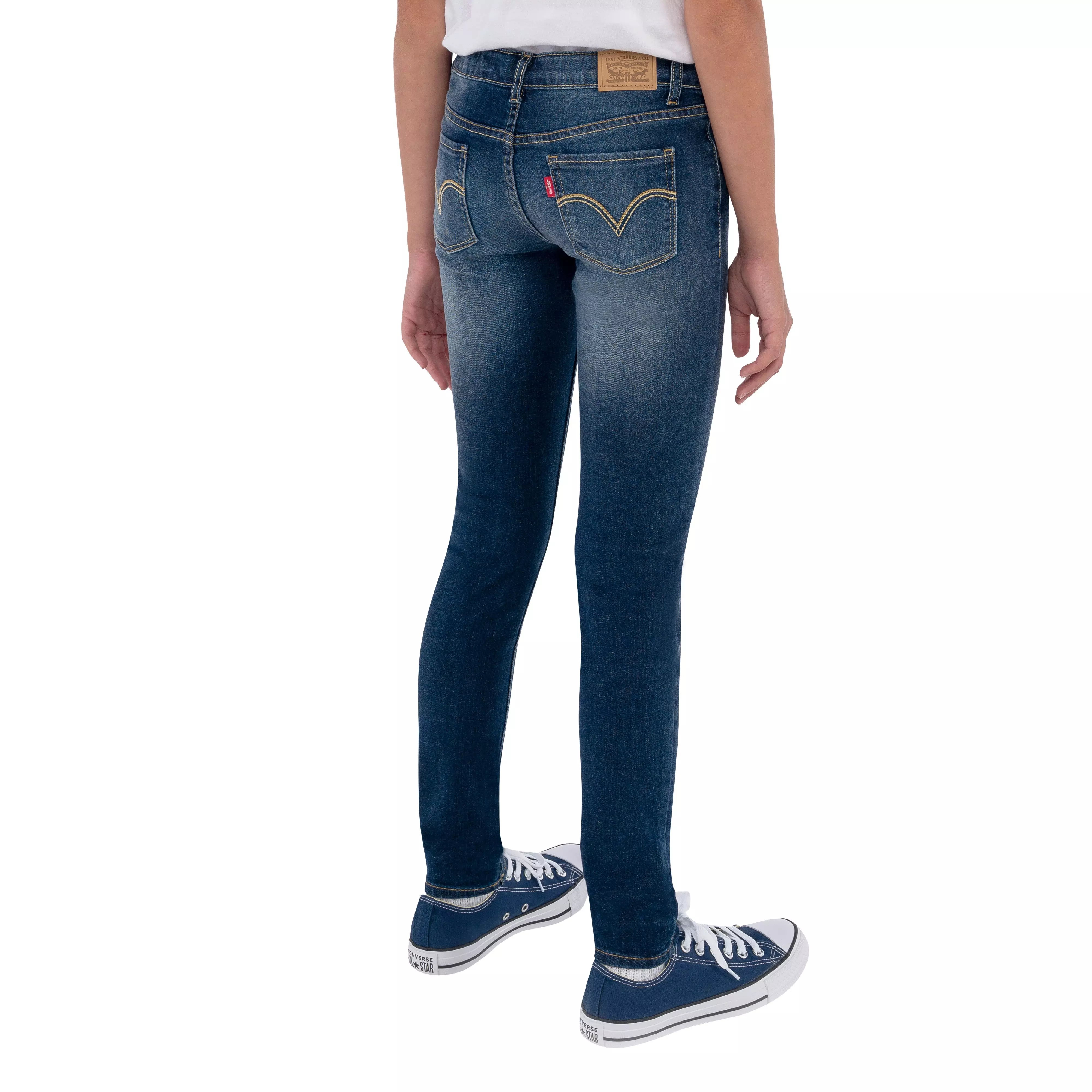 Levi's Big Girls' 710 Super Skinny Fit Slim Blue Wash Denim Jeans - BLUE