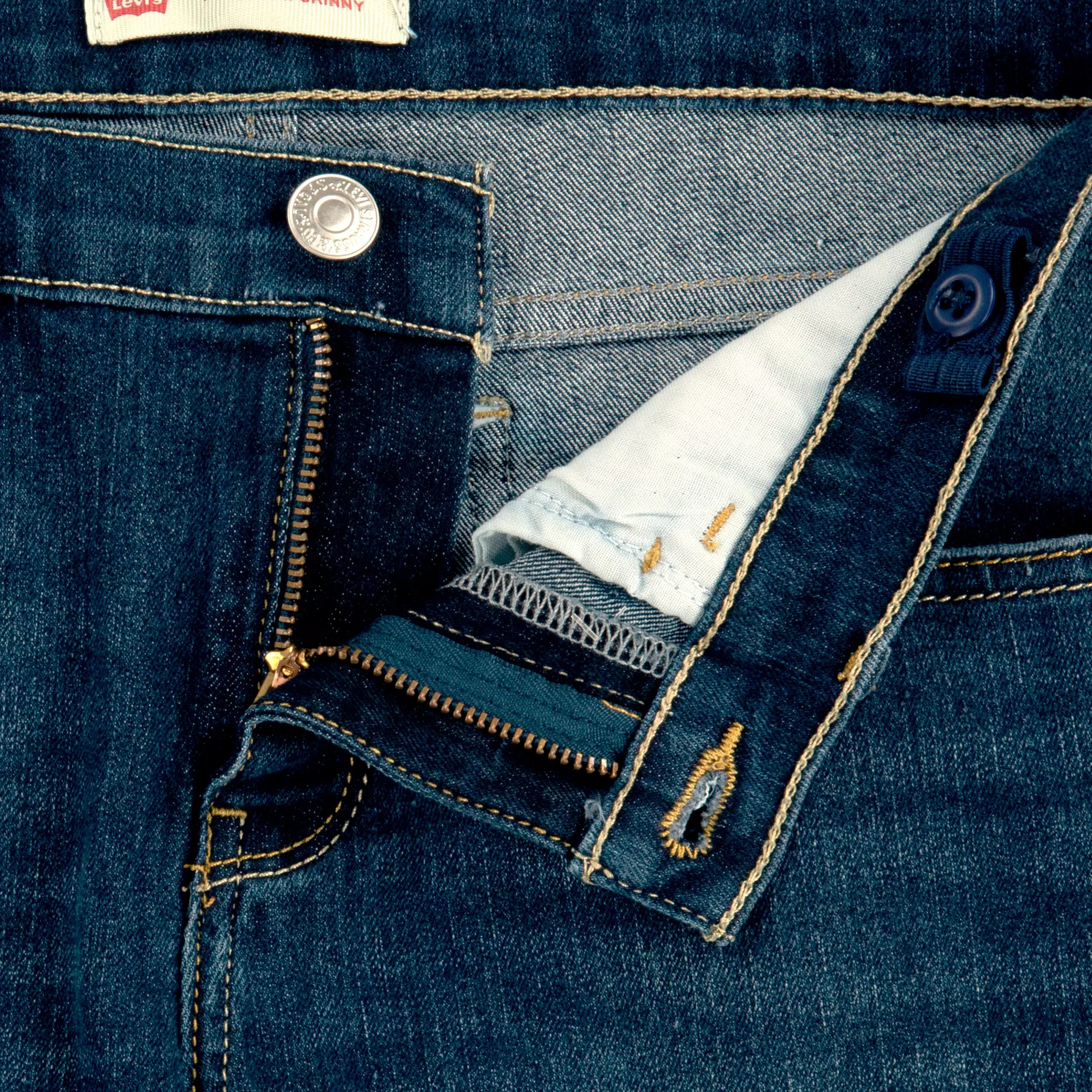 Levi's Big Girls' 710 Super Skinny Fit Slim Blue Wash Denim Jeans - BLUE