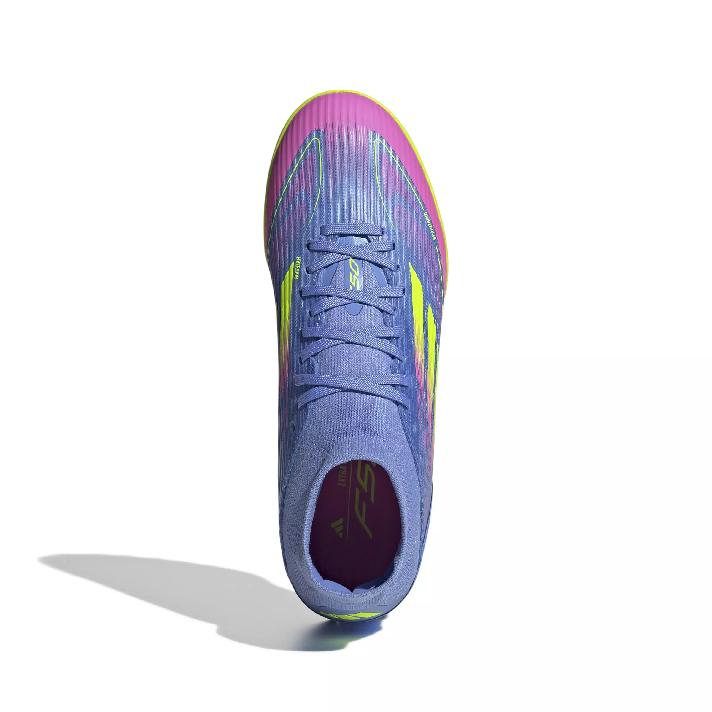 adidas F50 League Mid Turf "Blue Fusion/Lucid Lemon/Lucid Pink" Women's Soccer Shoe - BLUE/LEMON/PINK